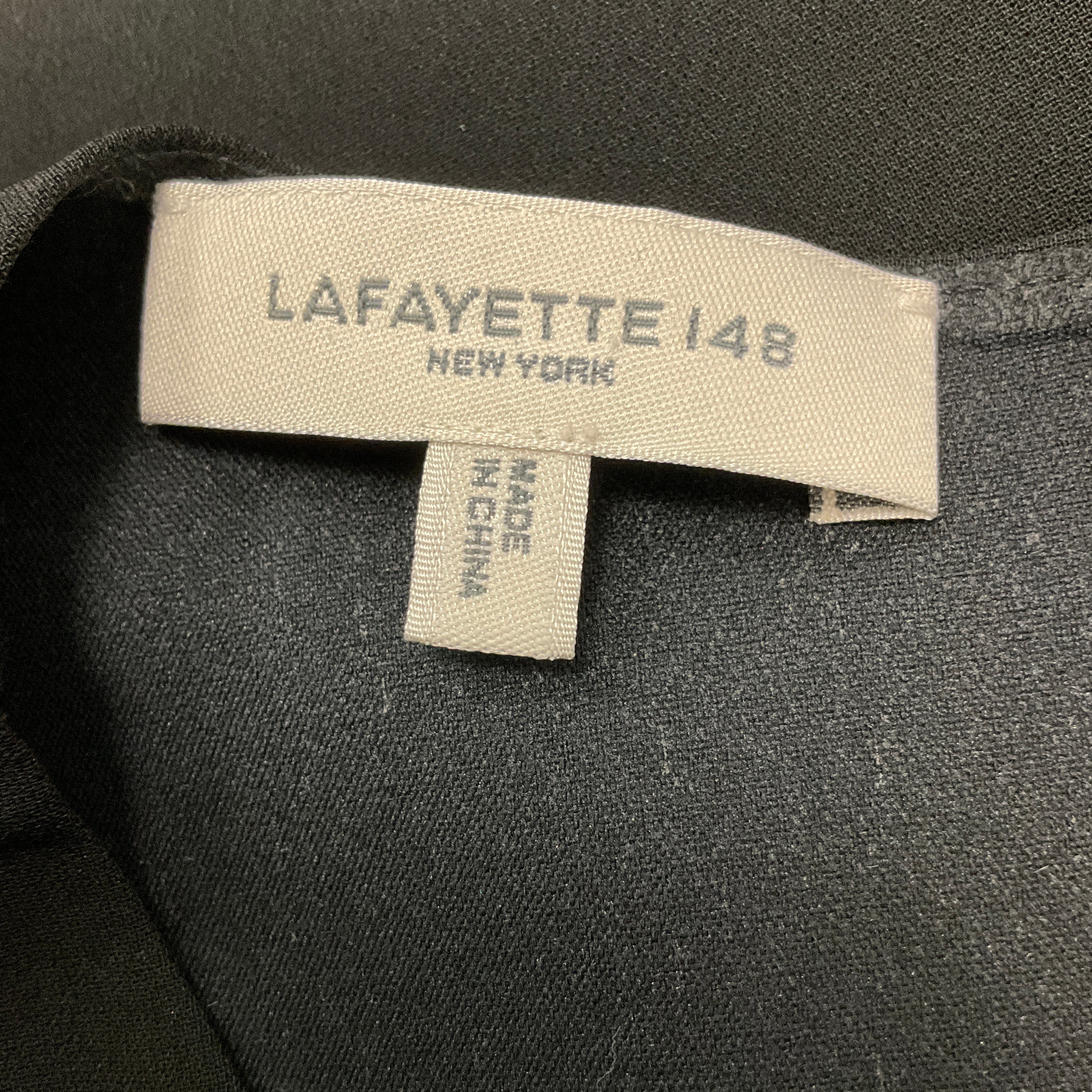 Lafayette 148 New York Black Finesse Crepe Sheath Dress - Image 4