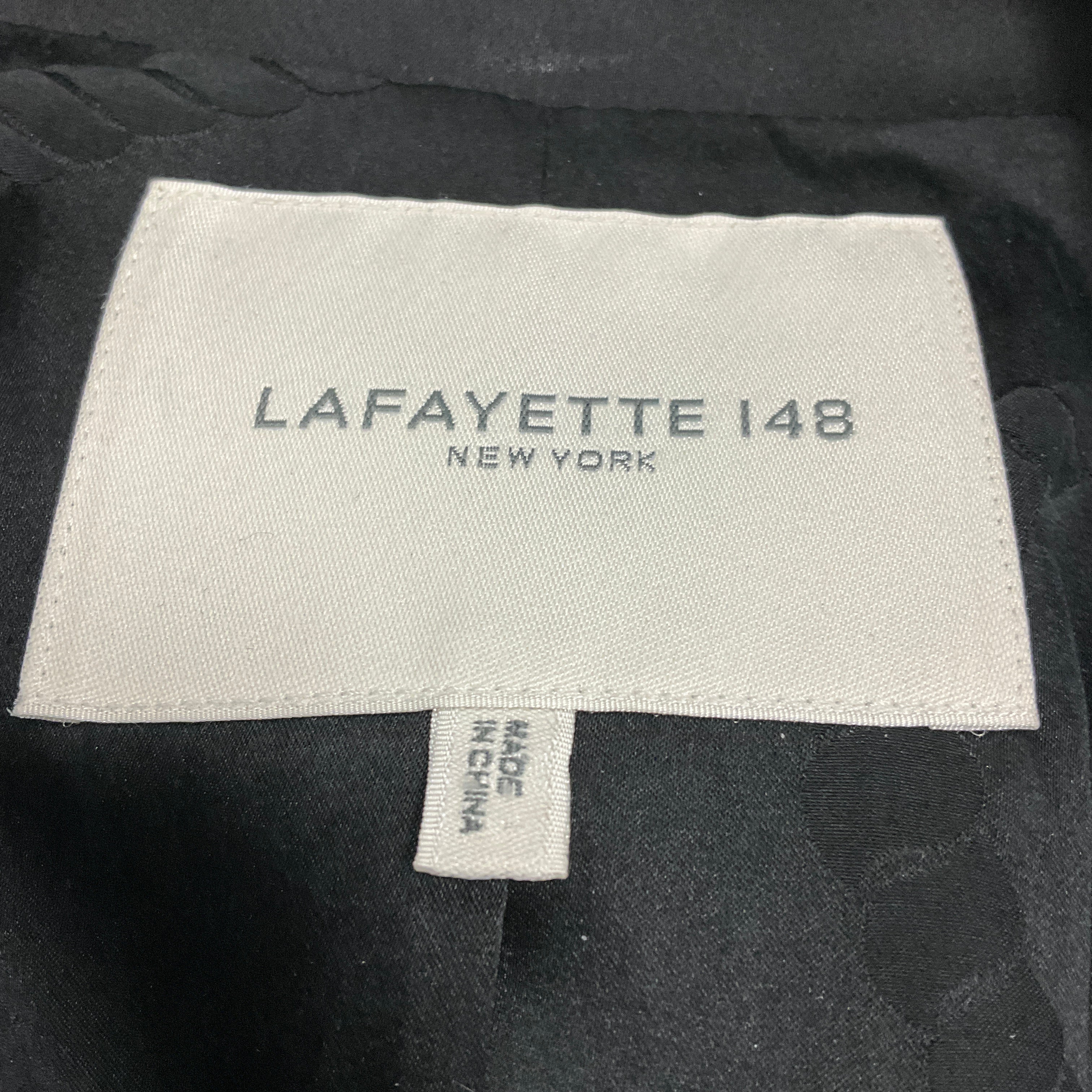 Lafayette 148 New York Black Satin Blazer - Image 4
