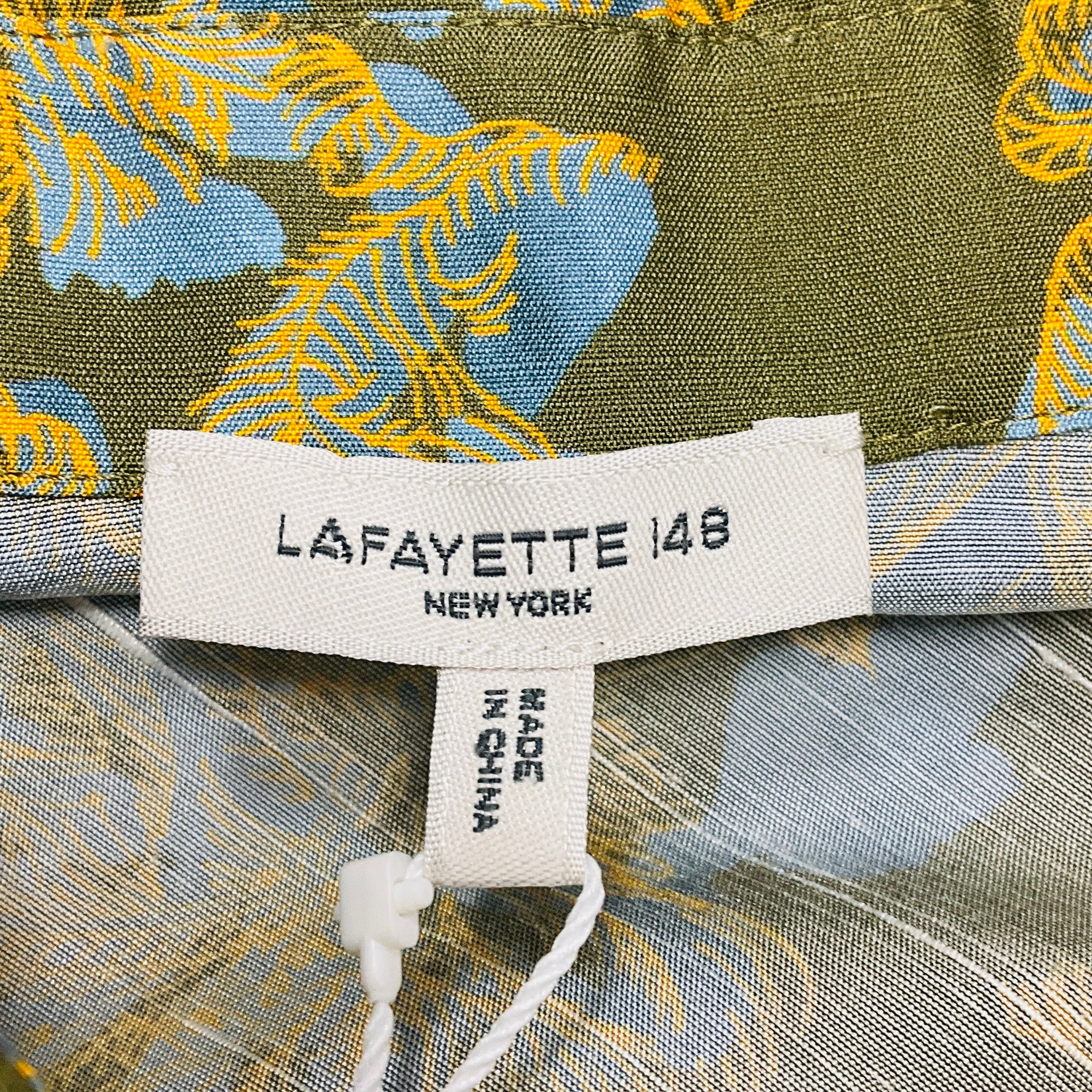 Lafayette 148 New York Chive Multi Sleeveless Floral Print Button Down Blouse - Image 4
