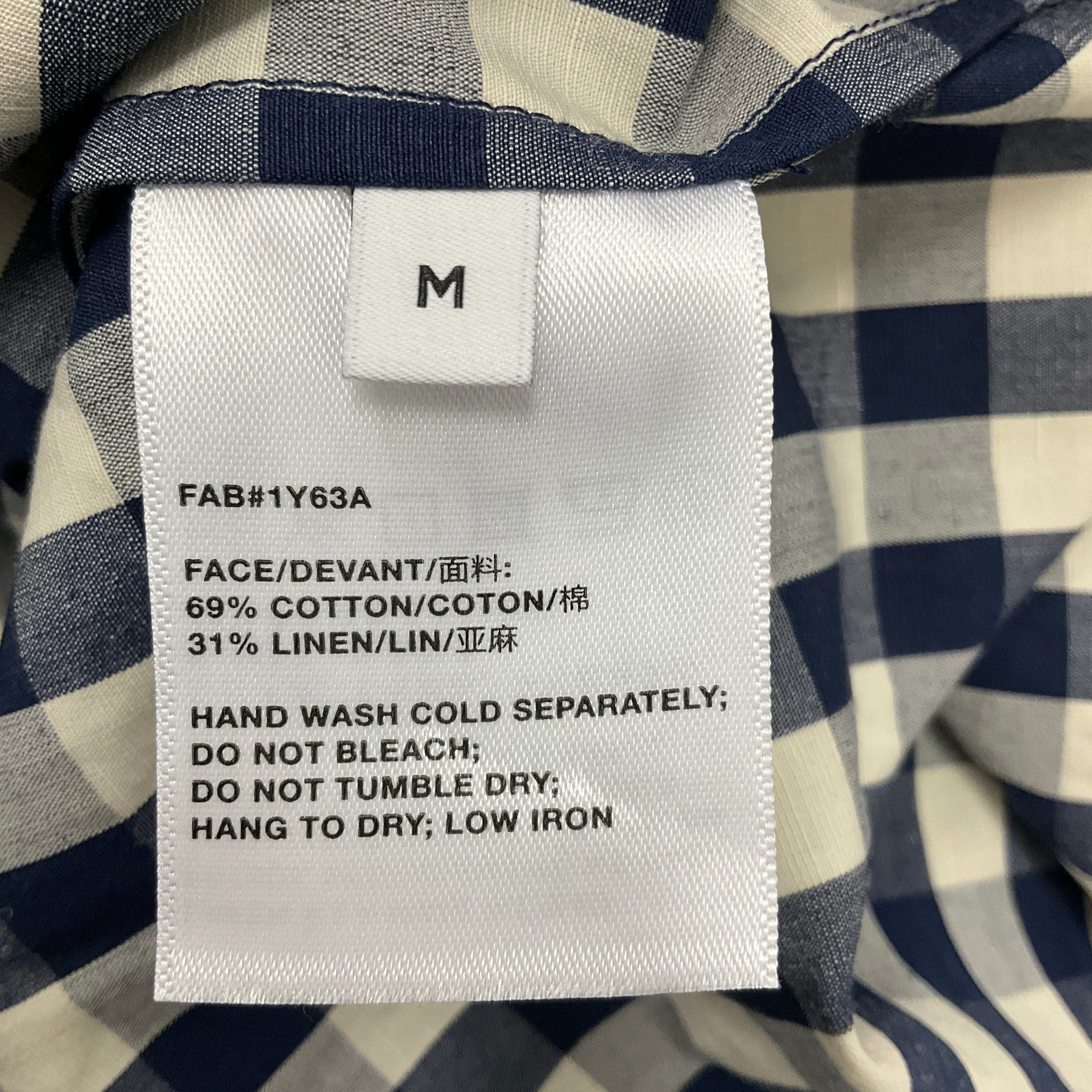 Lafayette 148 New York Navy Blue / White Gingham Check Button Front Midi Dress - Image 5
