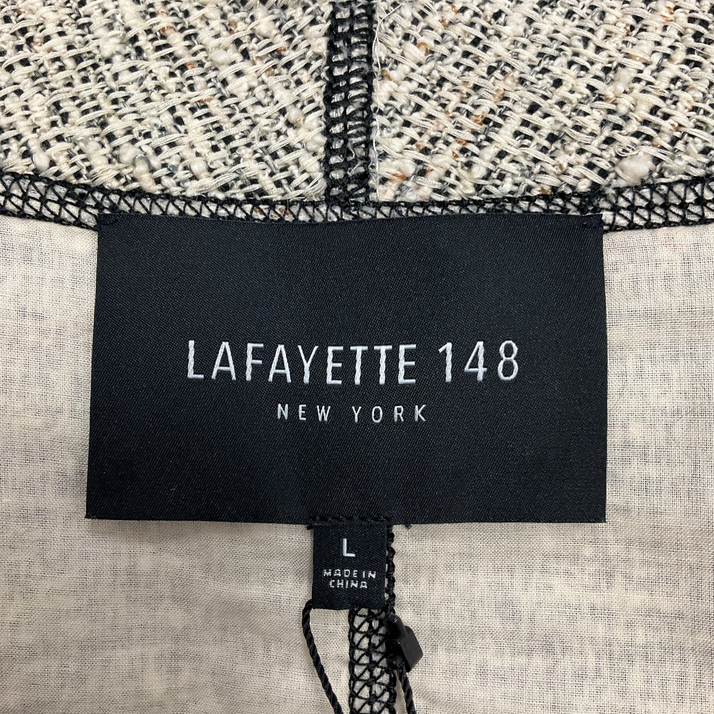 Lafayette 148 New York Raffia Multi Fringed Tweed Open Jacket - Image 4