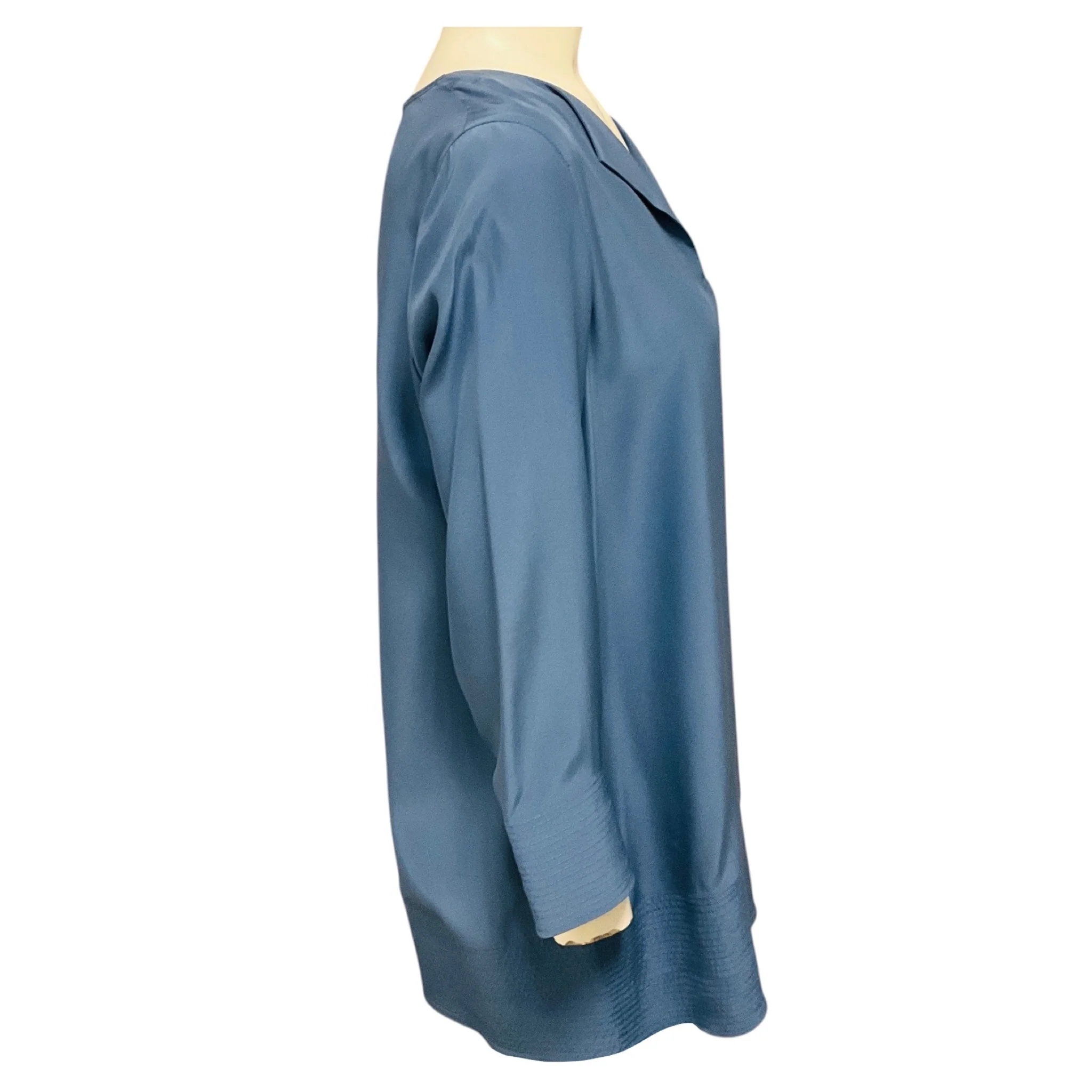 Lafayette 148 New York Riptide Blue Silk Blouse - Image 2