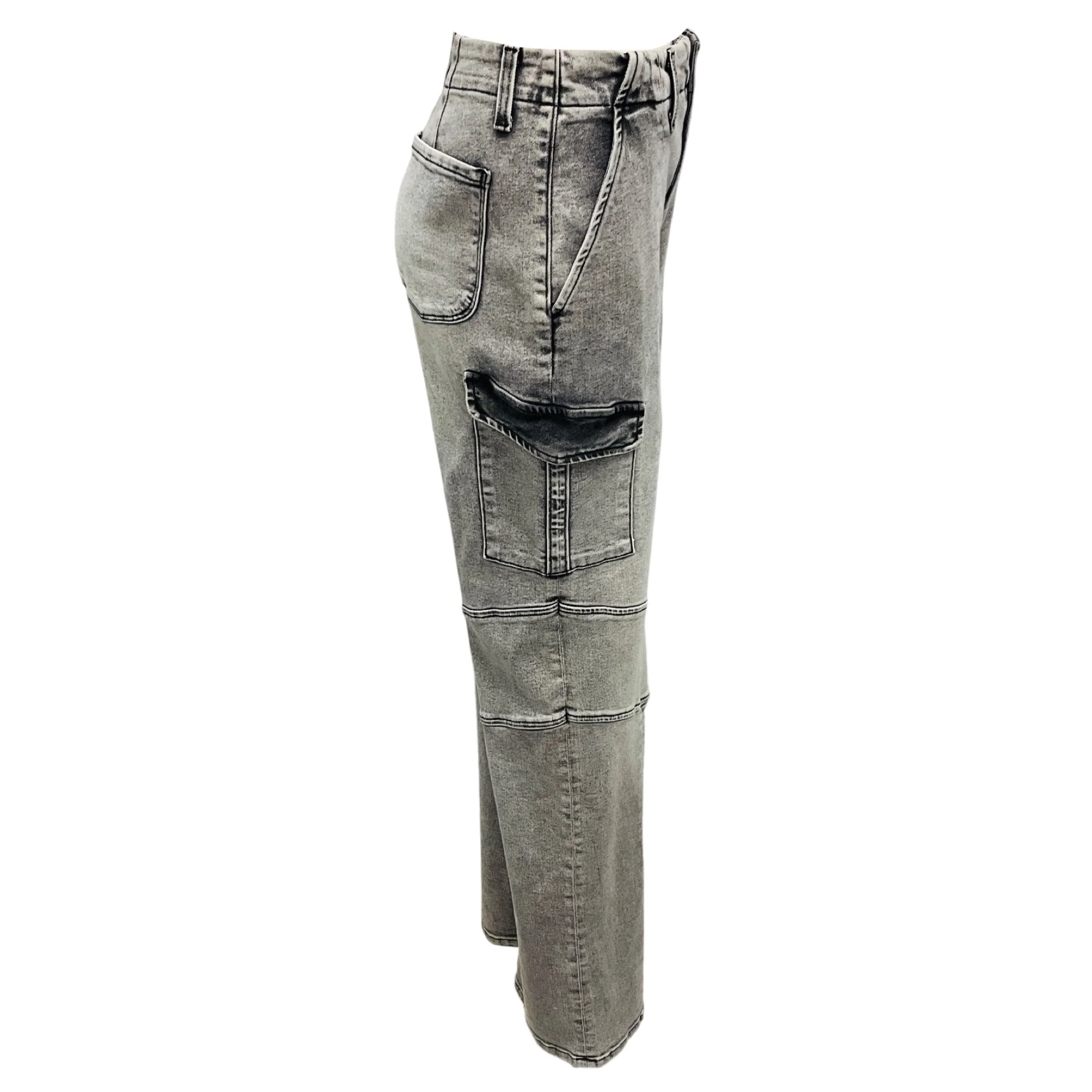 L'Agence Clifton Wash Brooklyn High Rise Utility Wide Leg Jeans - Image 2