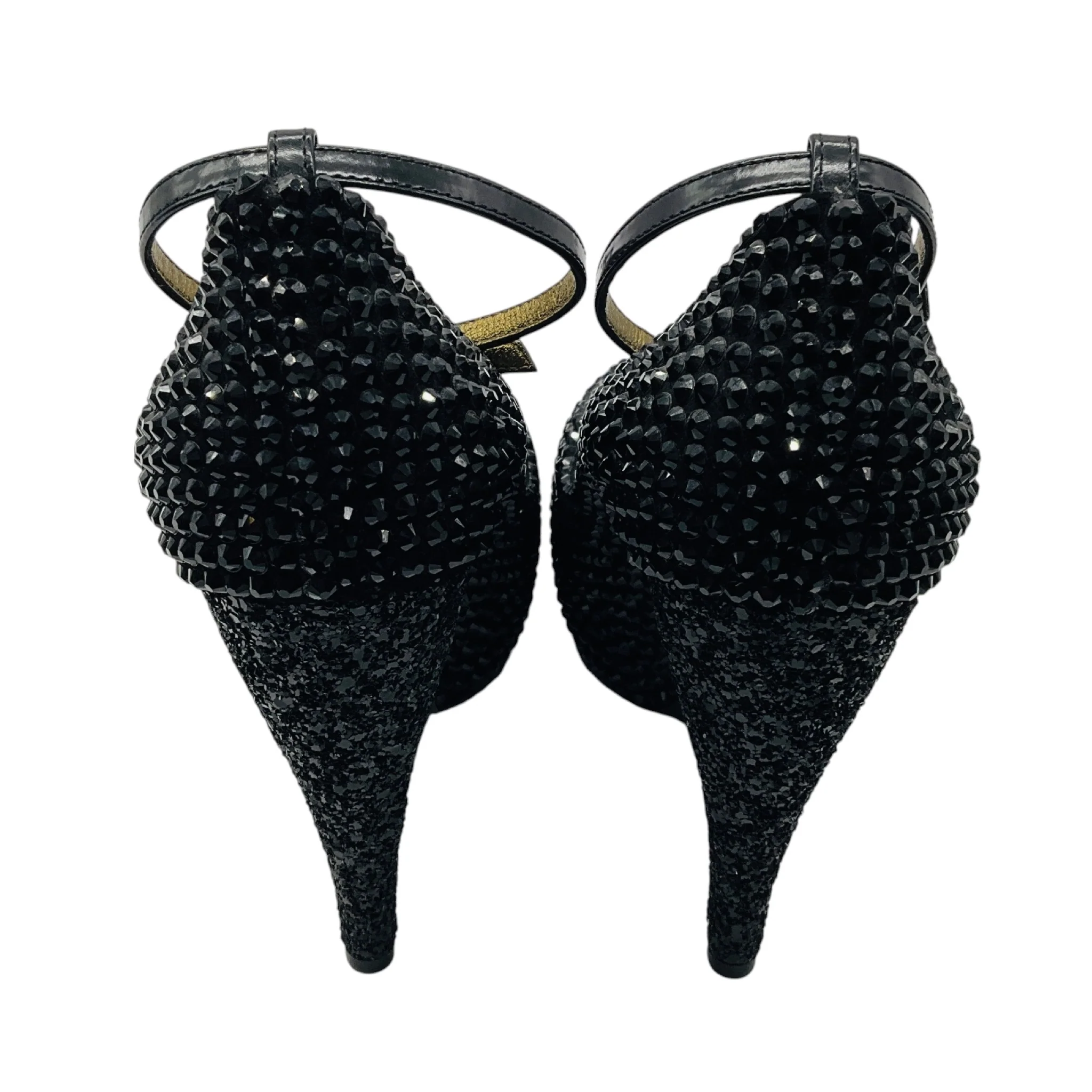 Lanvin Black Crystal Embellished Ankle Strap Platform Pump - Image 6