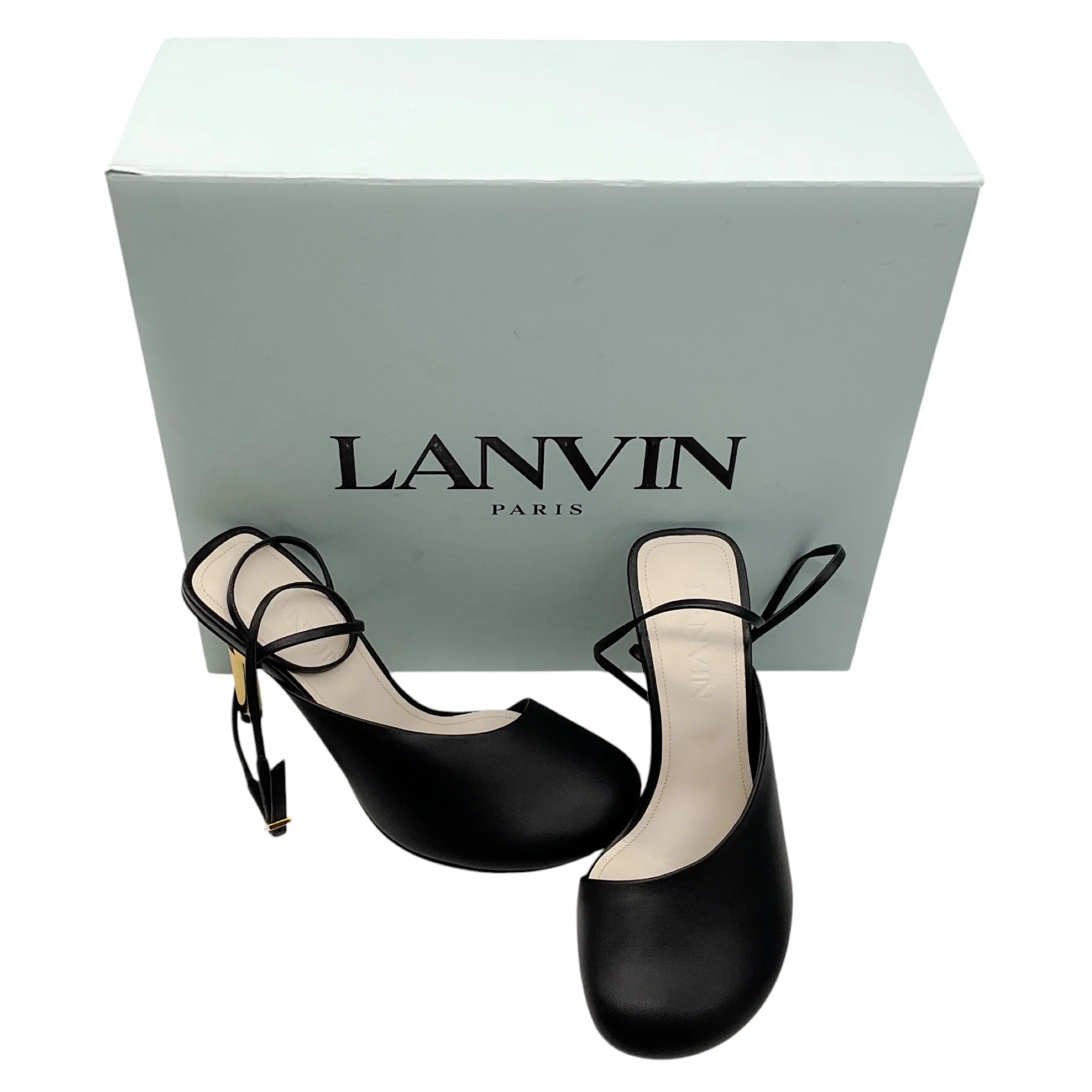 Lanvin Black Leather Sequence 95mm Pumps - Image 8