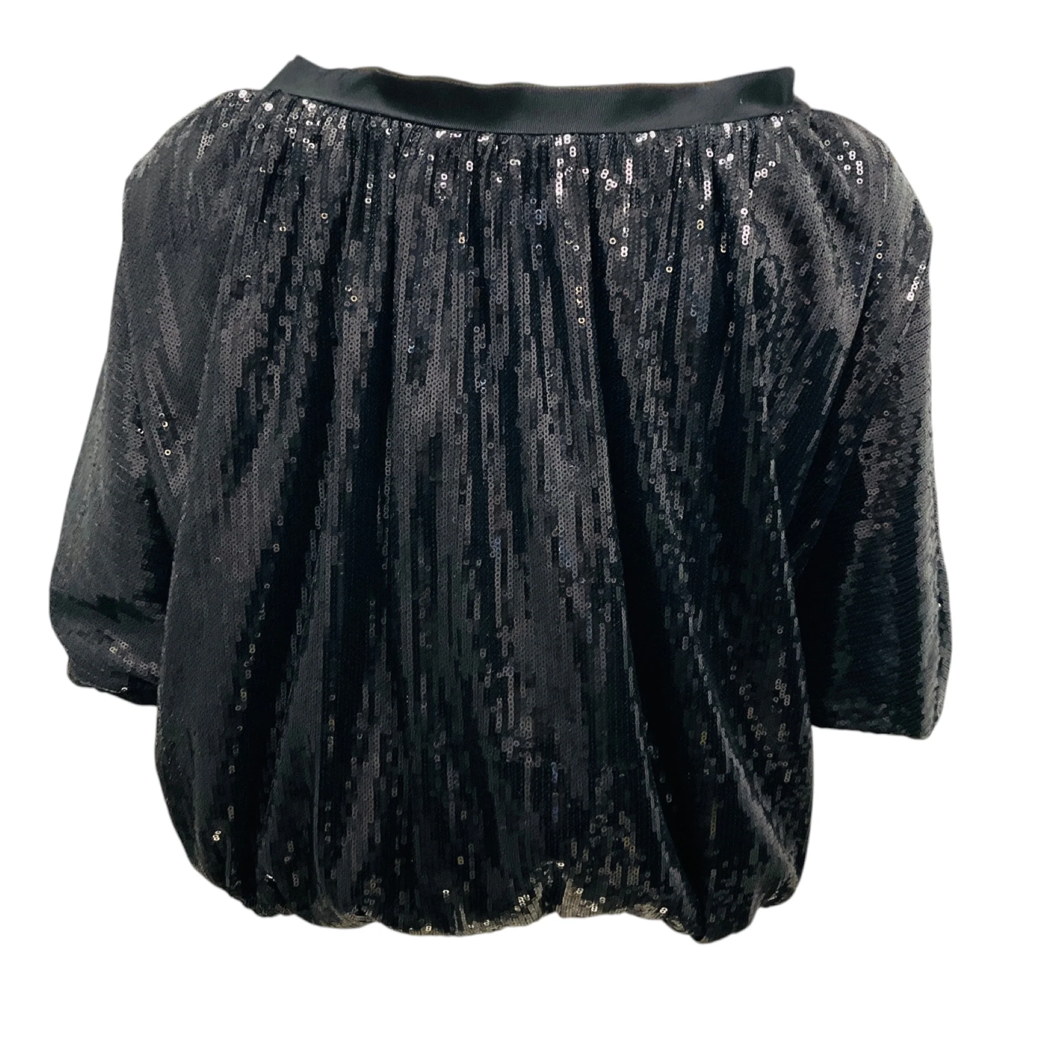 Lanvin Black Sequin Embellished Zip Front Top - Image 3