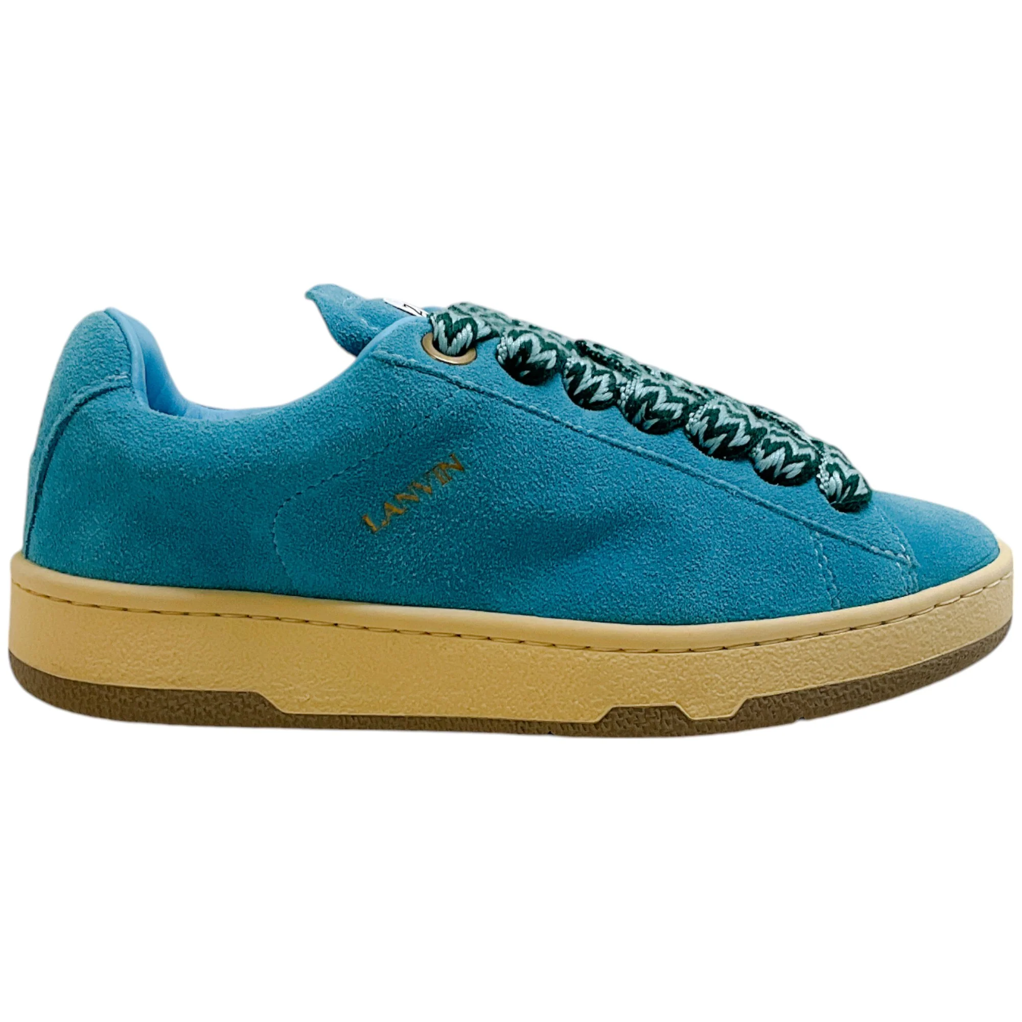 Lanvin Blue Budgie Light Curb Low Top Sneakers - Image 2