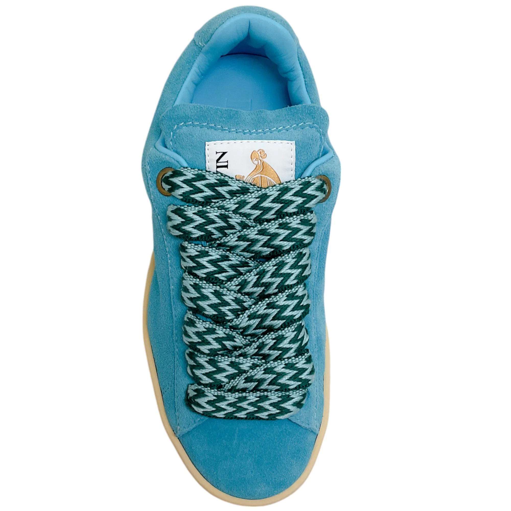 Lanvin Blue Budgie Light Curb Low Top Sneakers - Image 4