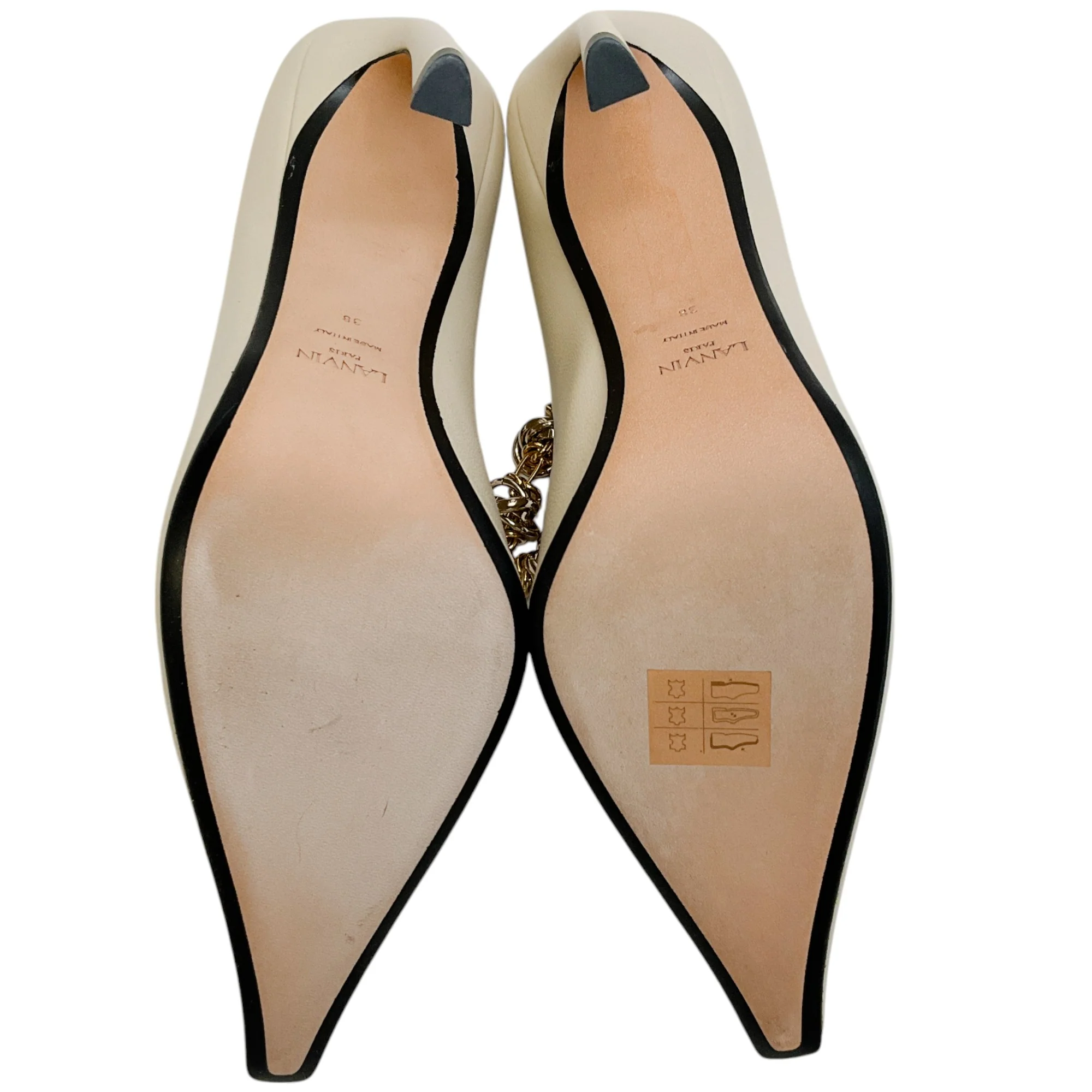 Lanvin Plaster Leather Swing Chain Pumps - Image 10