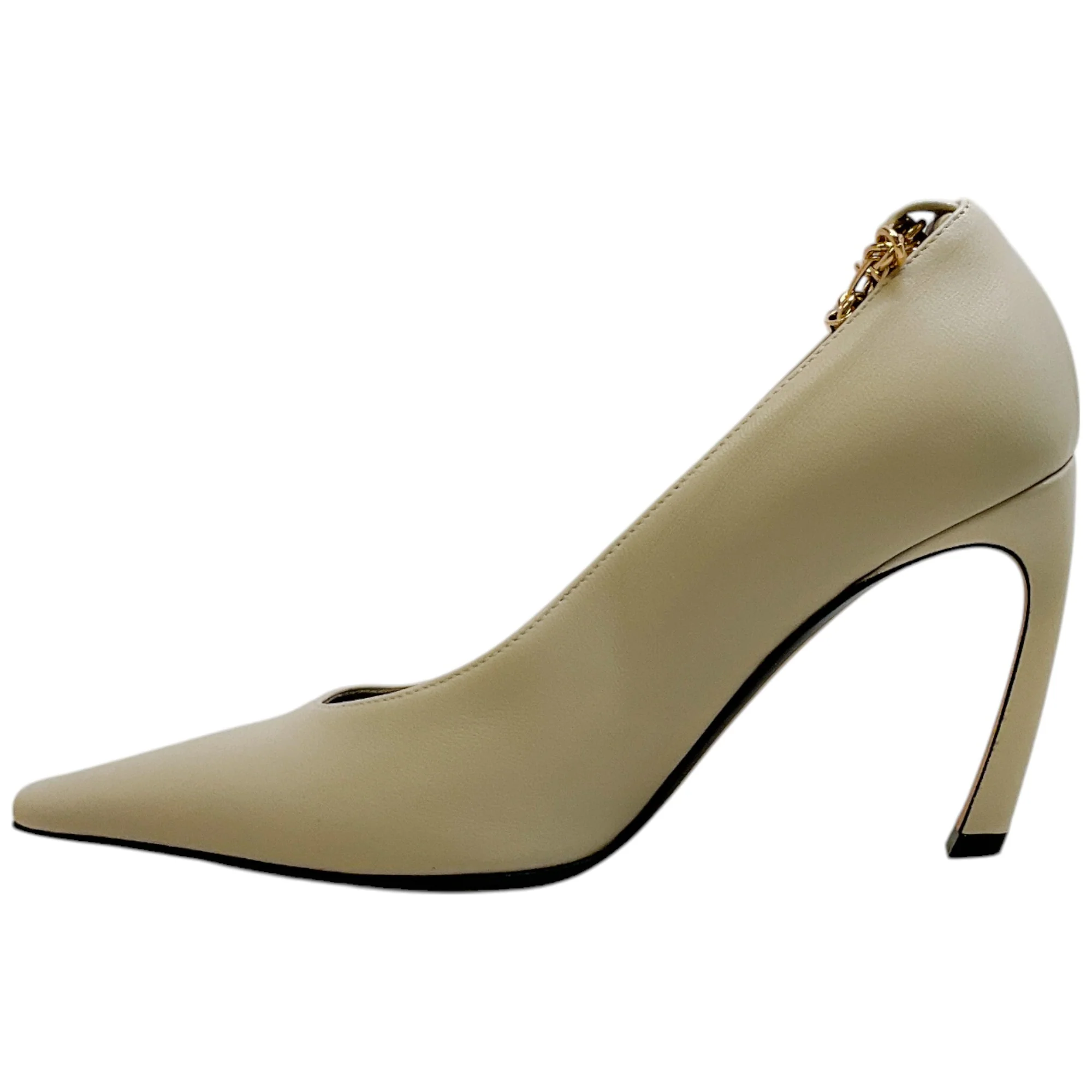 Lanvin Plaster Leather Swing Chain Pumps - Image 3