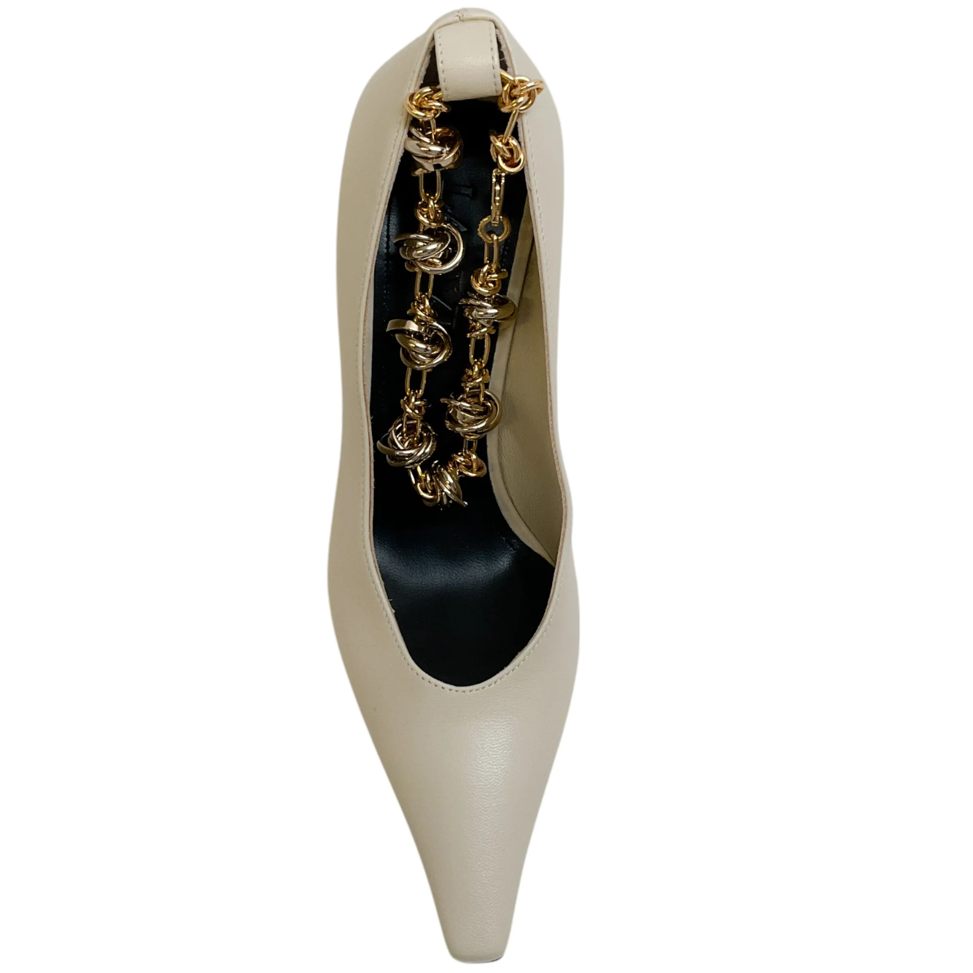 Lanvin Plaster Leather Swing Chain Pumps - Image 4
