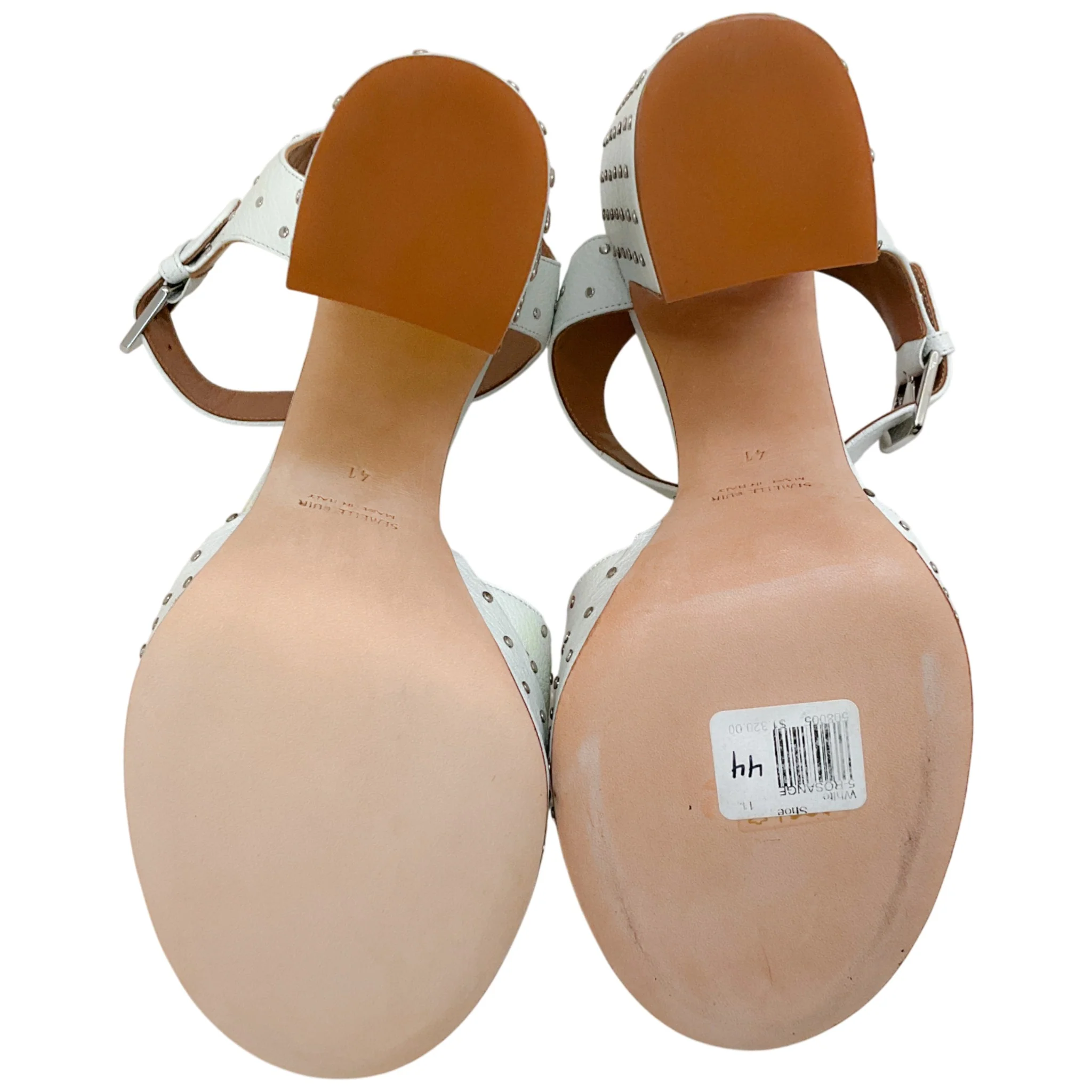 Laurence Dacade White Leather Rosange Studded Platform Sandals - Image 8