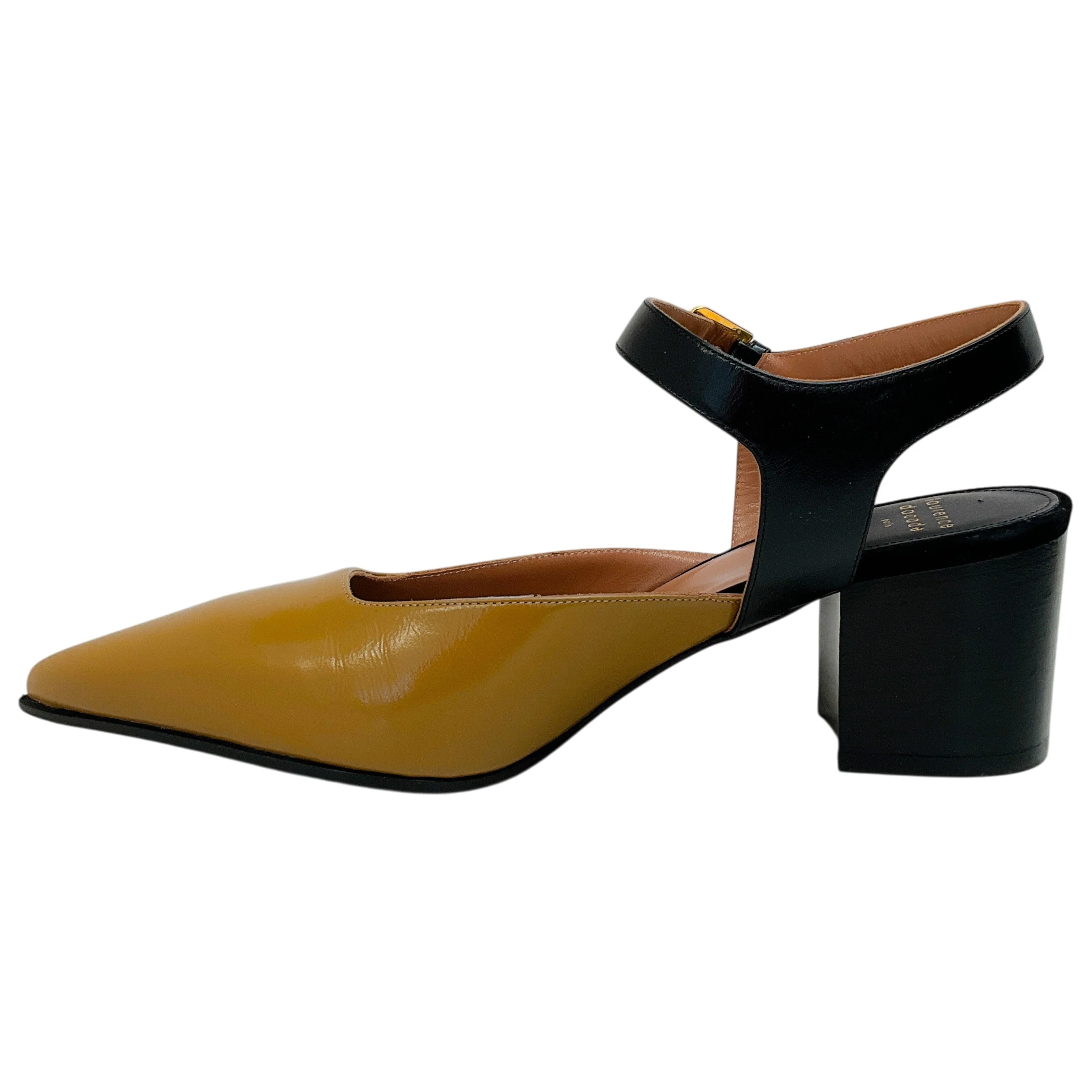 Laurence Dacade Camel / Black Leather Kane Ankle Strap Pumps - Image 3