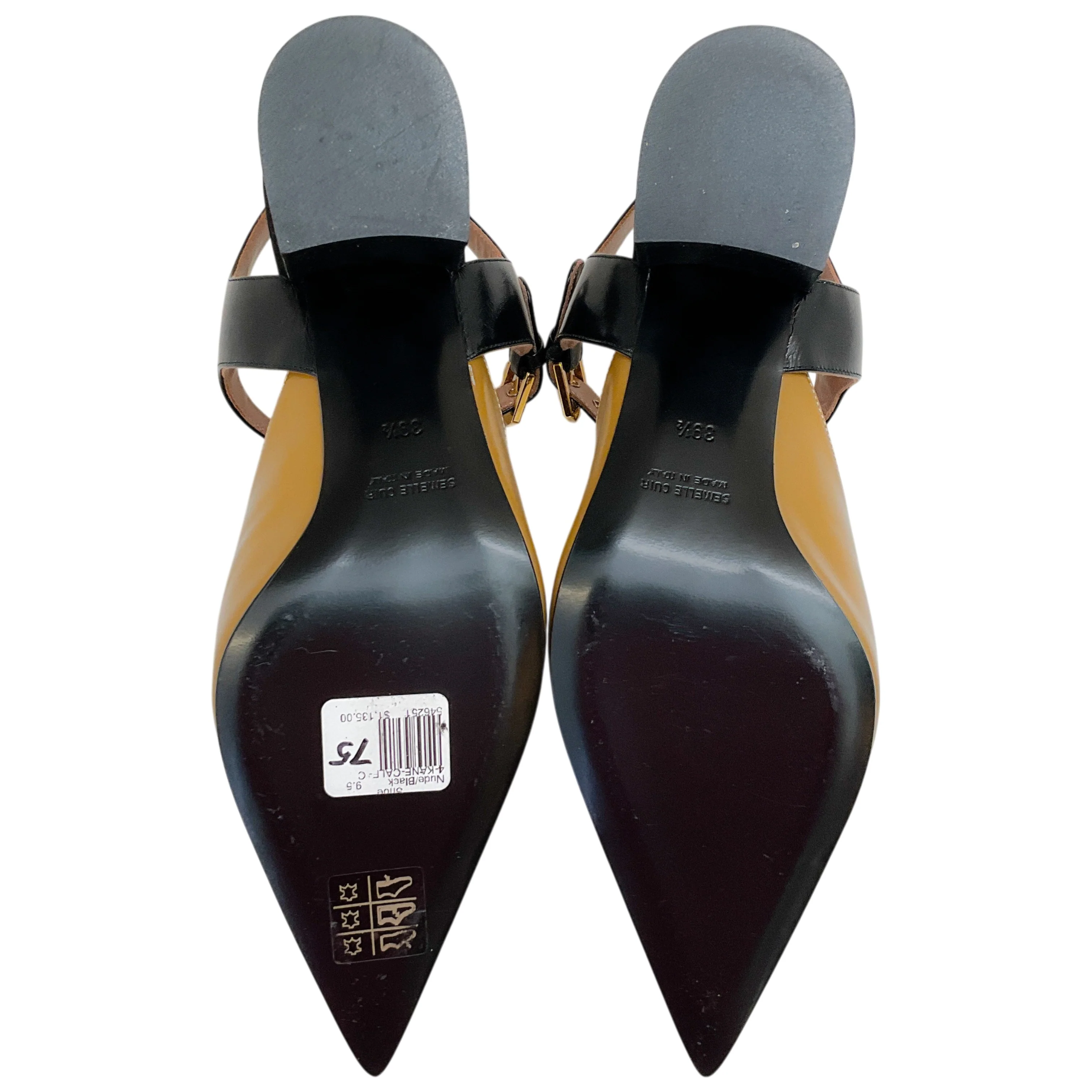 Laurence Dacade Camel / Black Leather Kane Ankle Strap Pumps - Image 7