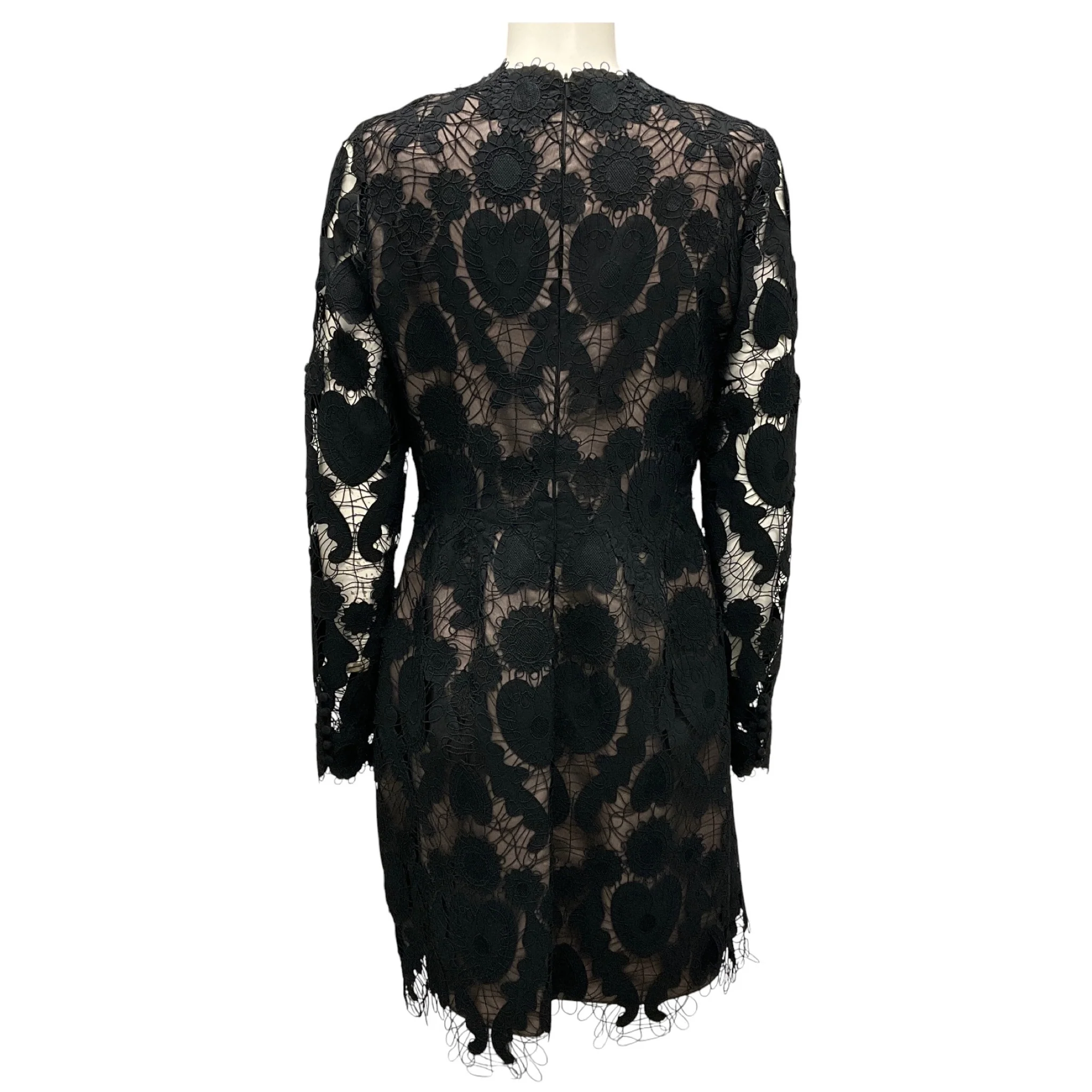 Lela Rose Black Long Sleeve Seamed Dress - Image 3