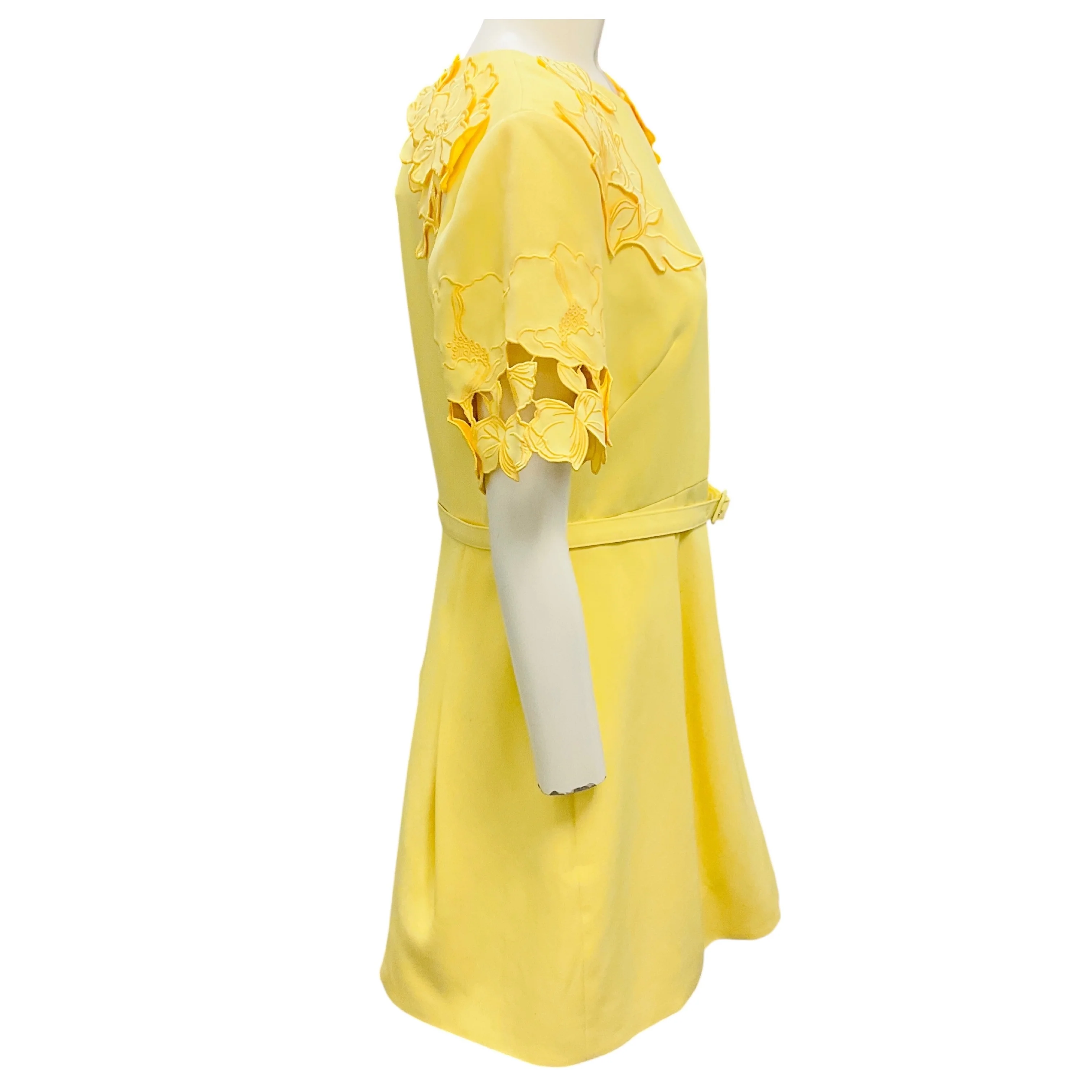 Leo Lin Sorbet Yellow Aurelie Applique Short Sleeve Mini Dress - Image 2