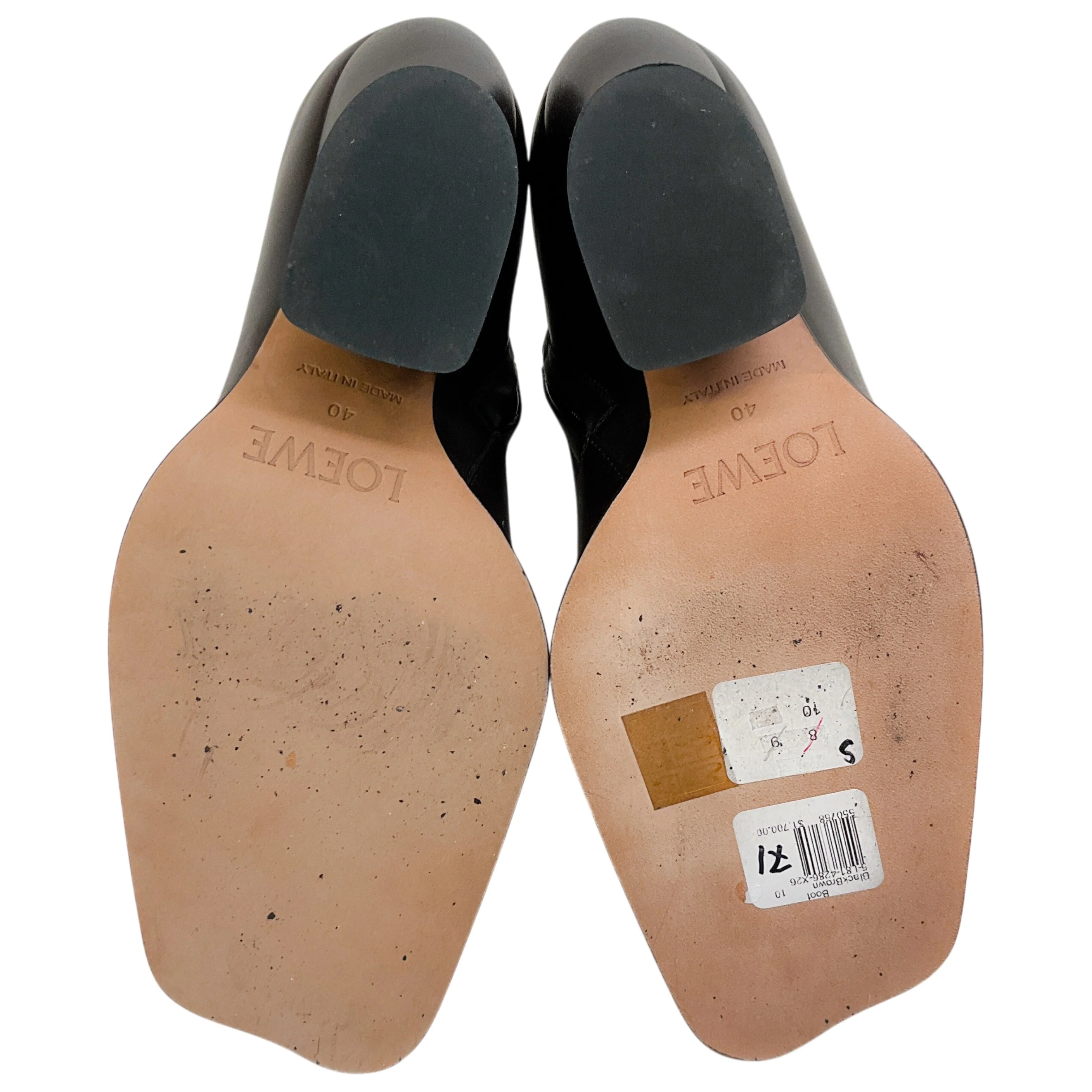 Loewe Black / Brown Leather Onda 90 Booties - Image 7
