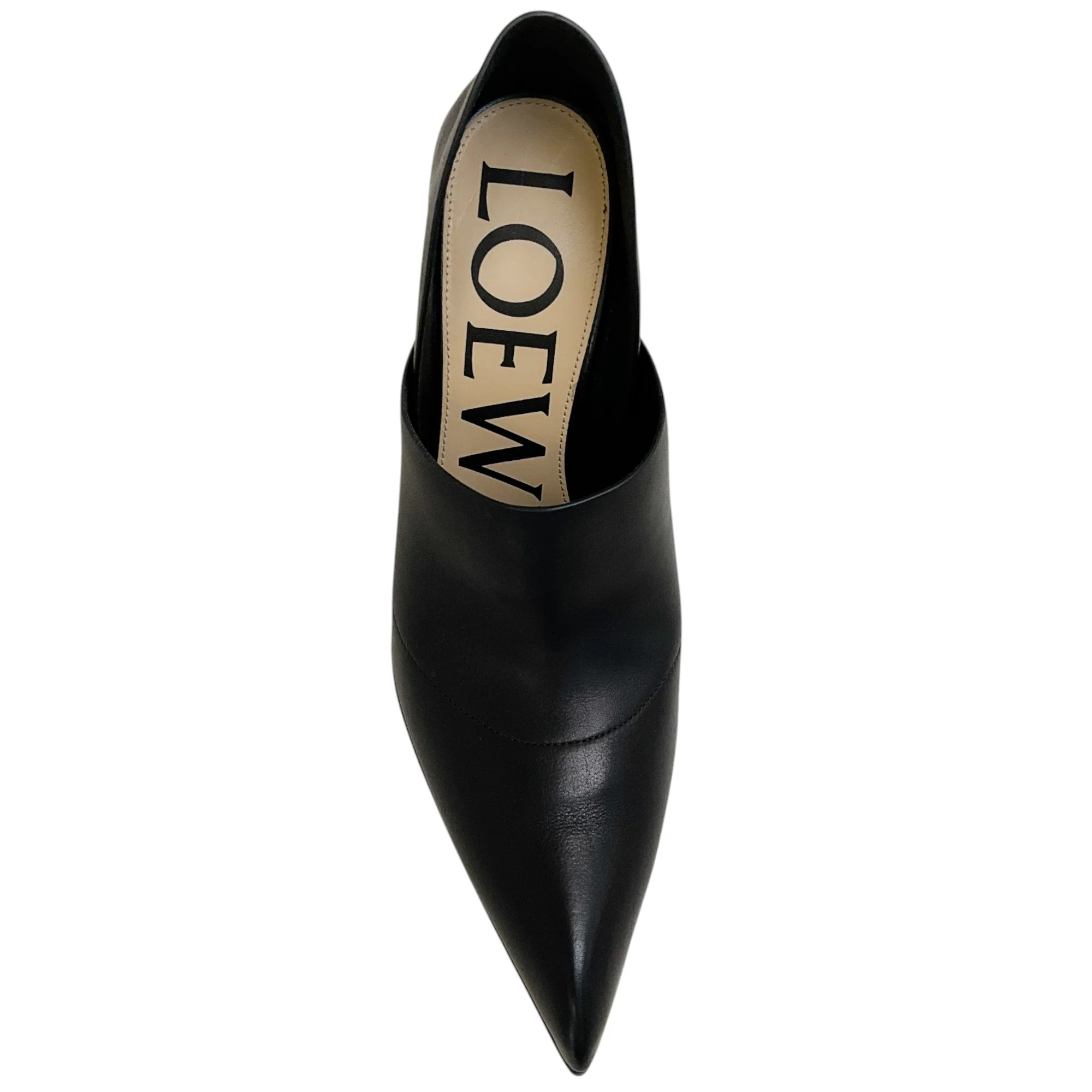 Loewe Black Leather Comic Folded Pumps - Image 4