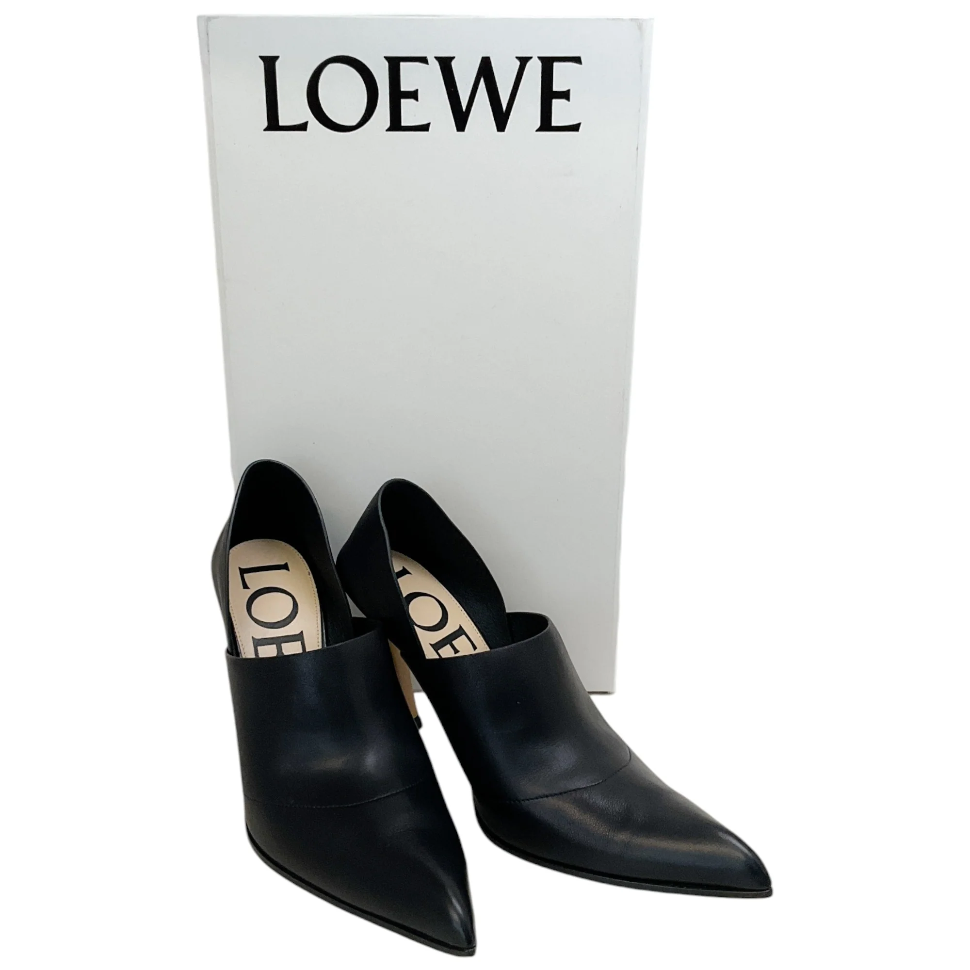 Loewe Black Leather Comic Folded Pumps - Image 6