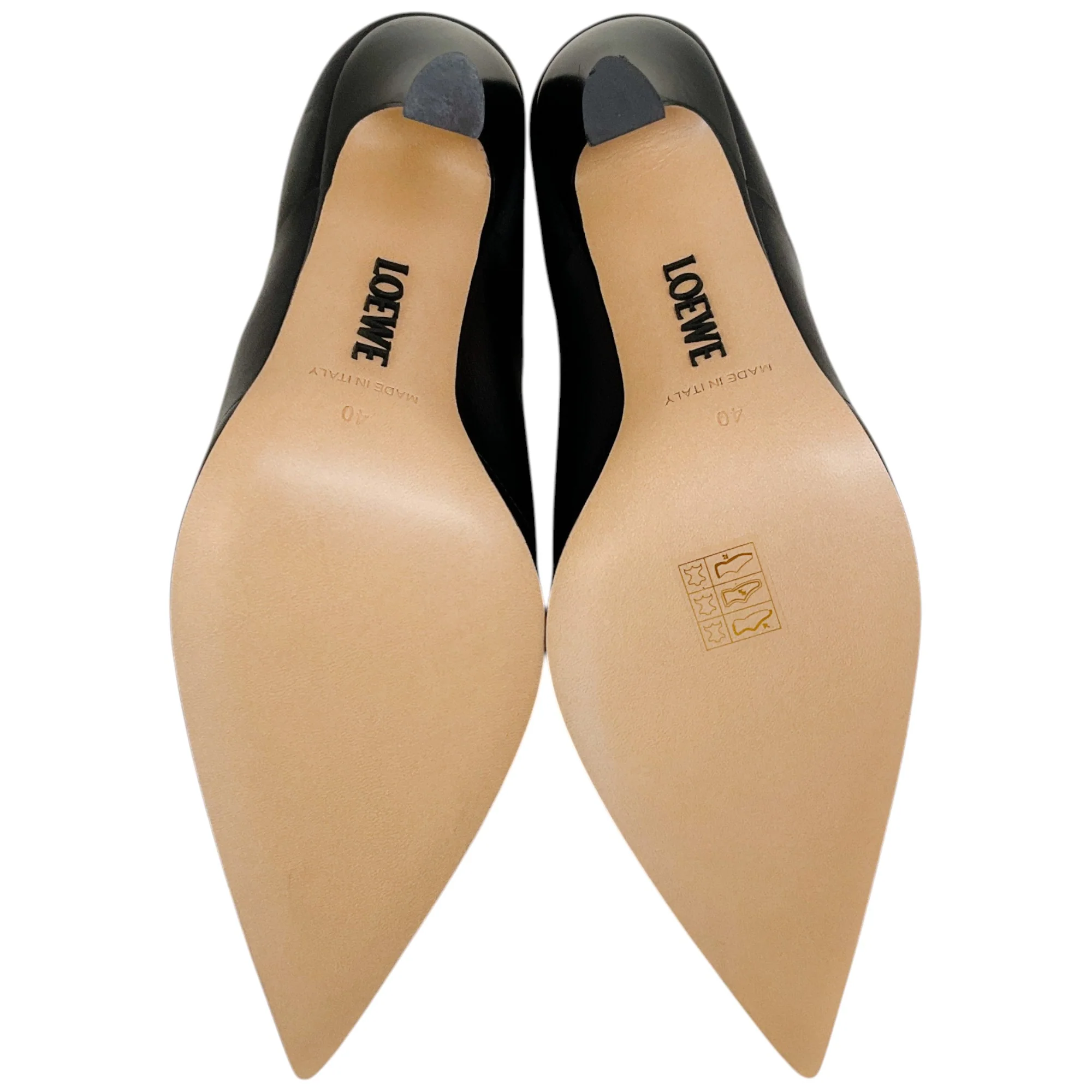 Loewe Black Leather Comic Folded Pumps - Image 8