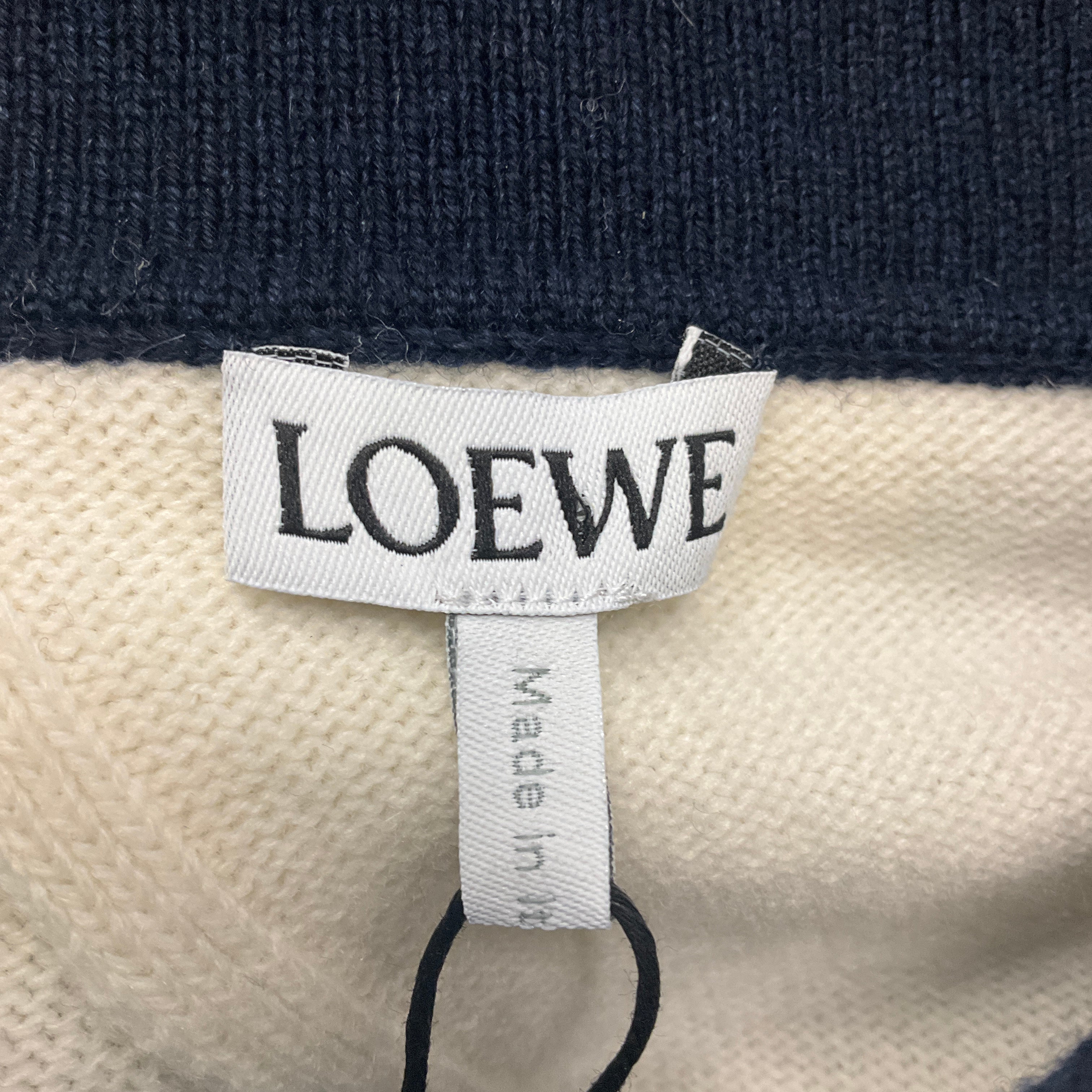 Loewe Navy / Ecru Open Back Polo Jumper - Image 4