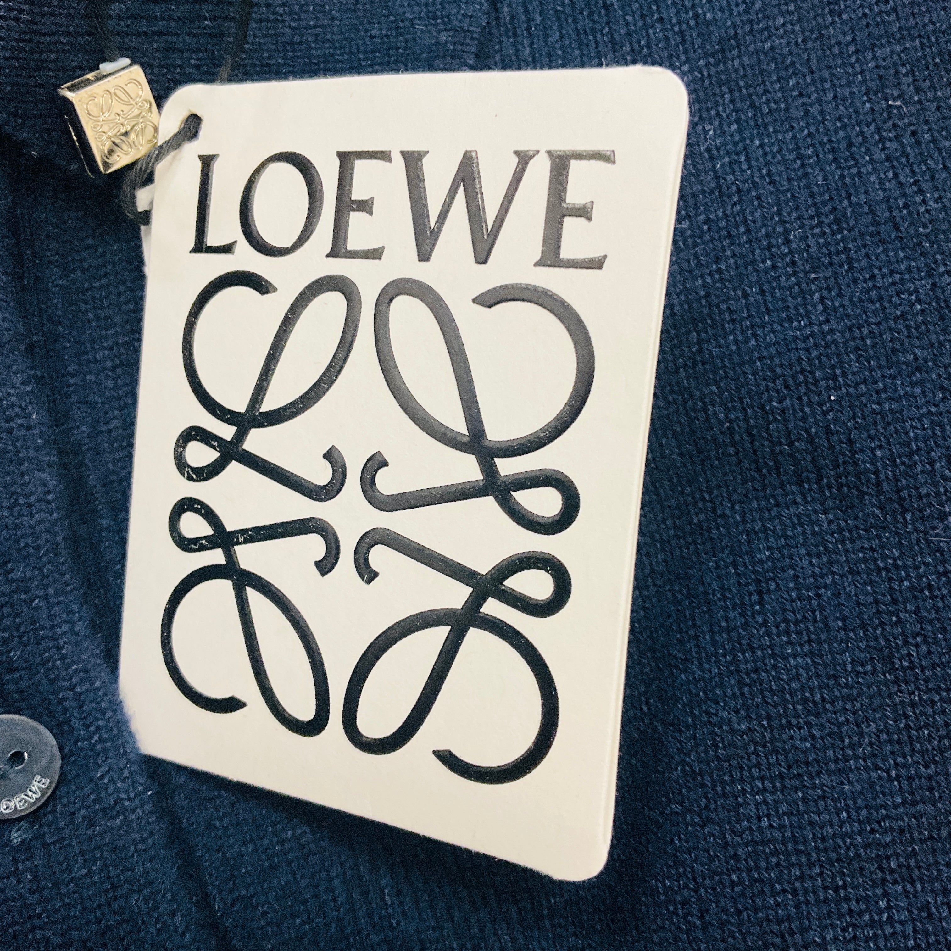 Loewe Navy / Ecru Open Back Polo Jumper - Image 6