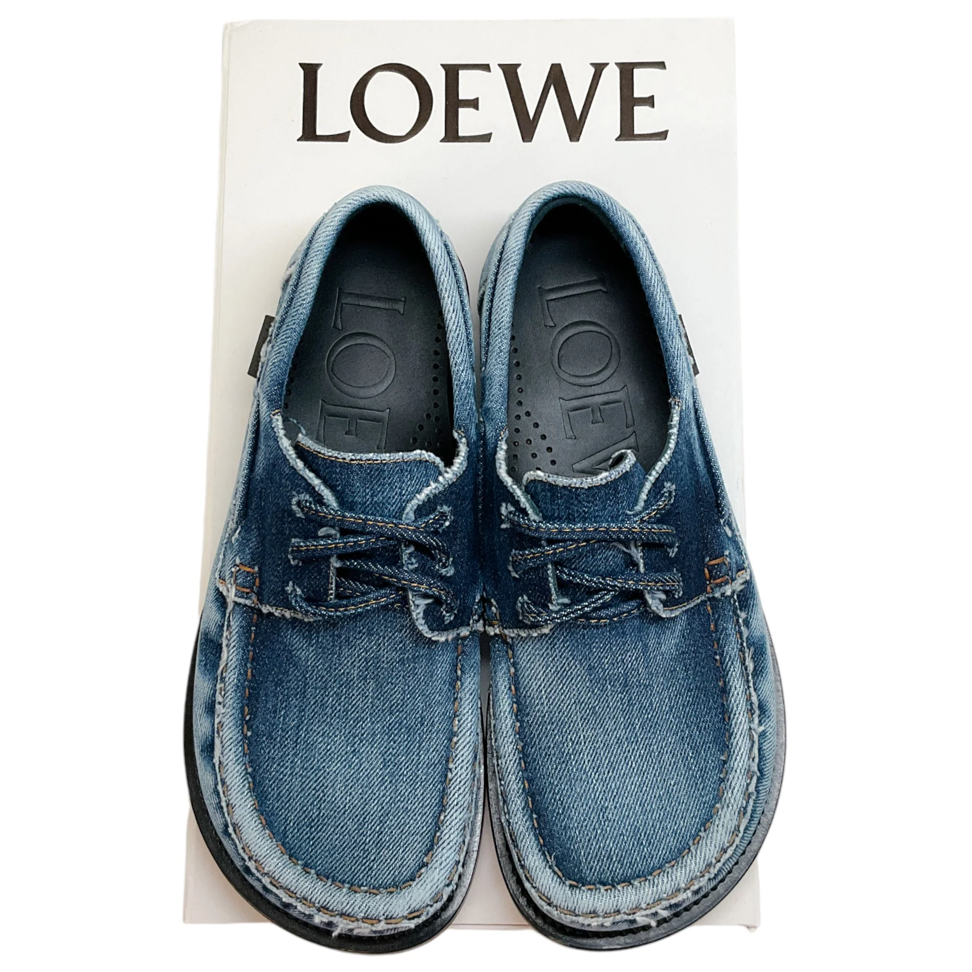 Loewe Blue Raw Denim Boat Shoes - Image 6
