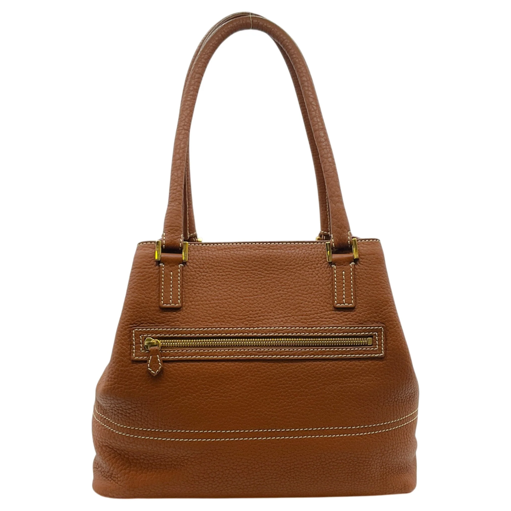 Loro Piana Brown Fjord Leather Globe Bag - Image 3