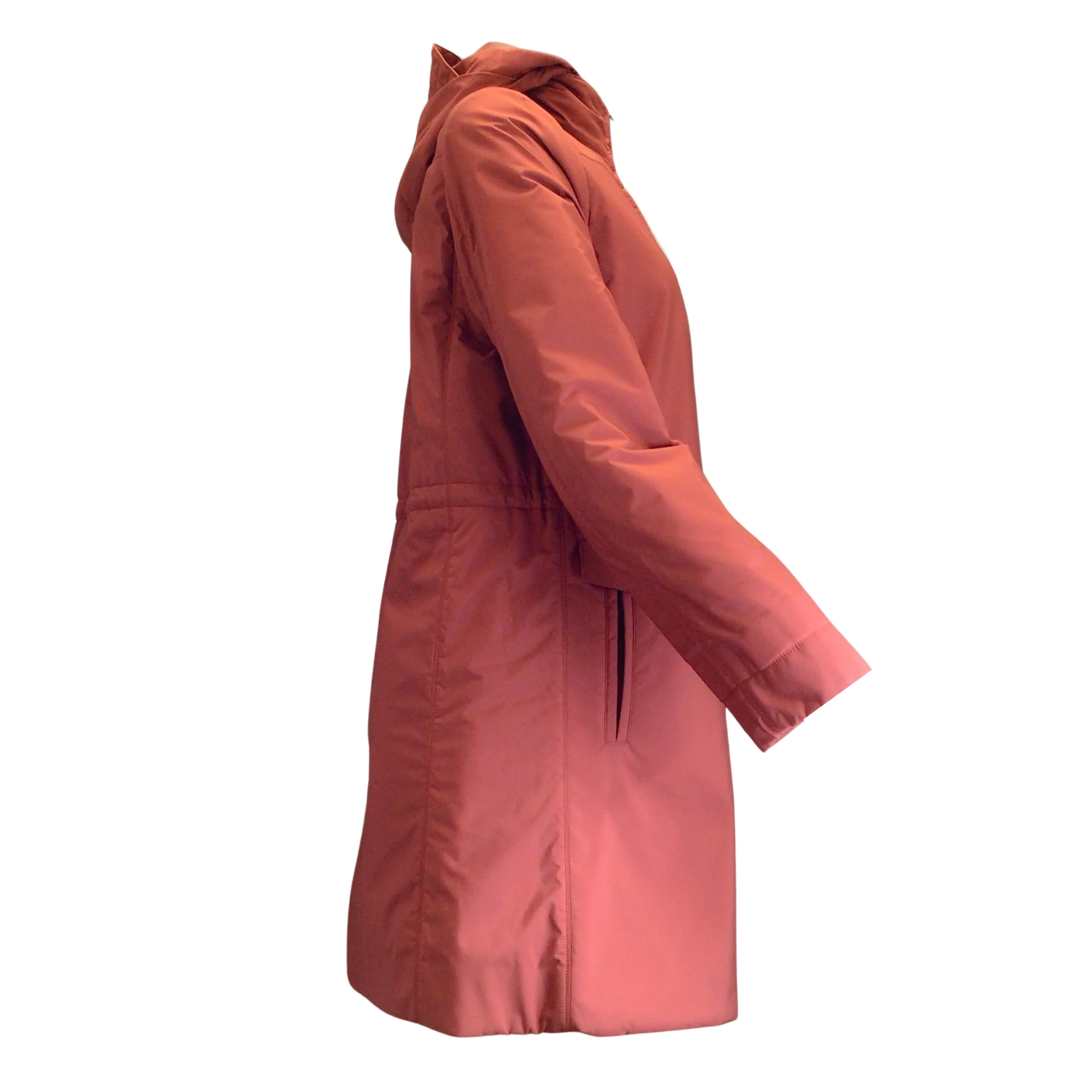 Loro Piana Burnt Red Reversible Lambskin Leather and Micro Coat - Image 5