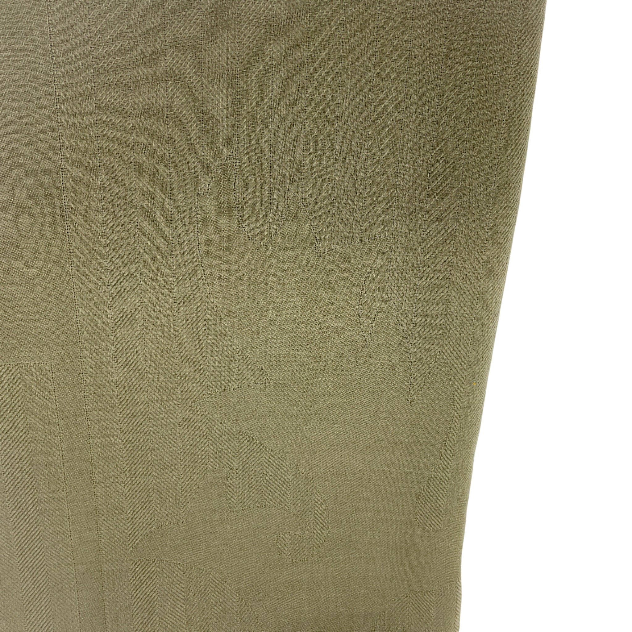 Loro Piana Khaki Cashmere Tonal Nature Motif Scarf - Image 3
