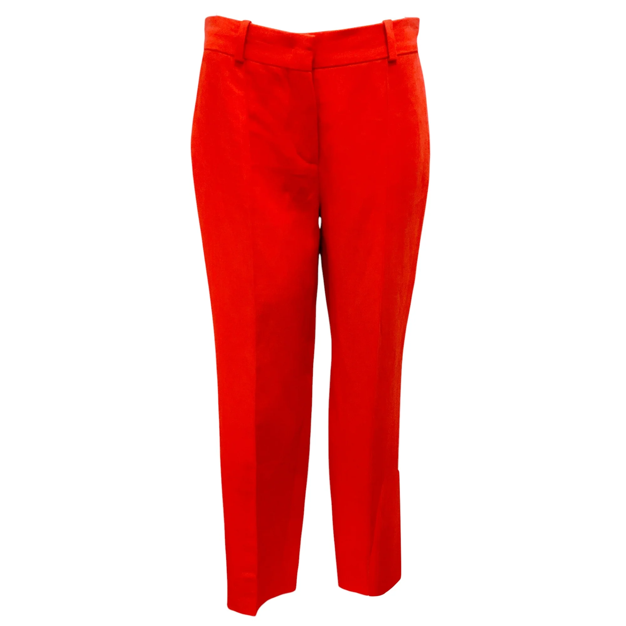Loro Piana Orange Tapered Linen Trousers