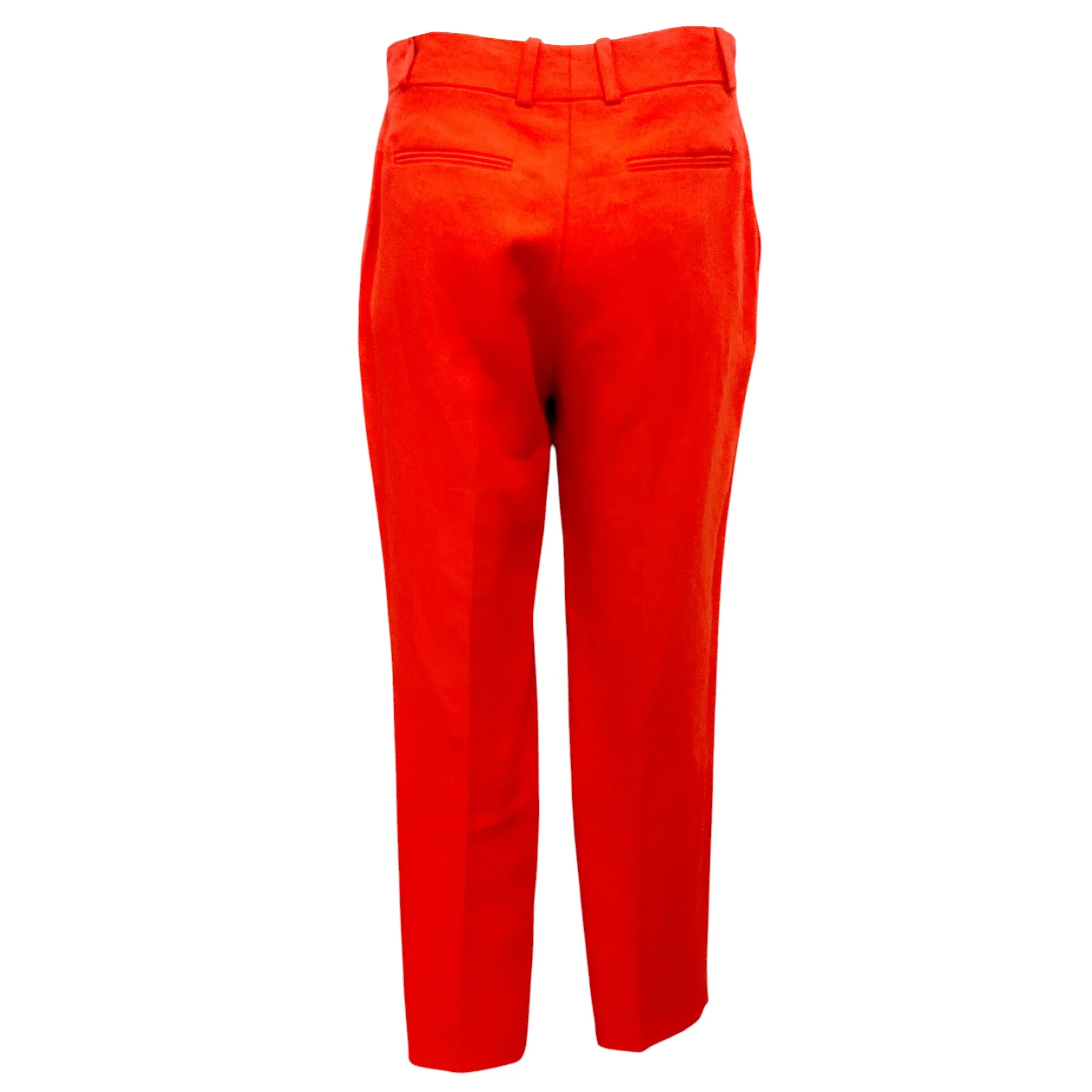 Loro Piana Orange Tapered Linen Trousers - Image 3