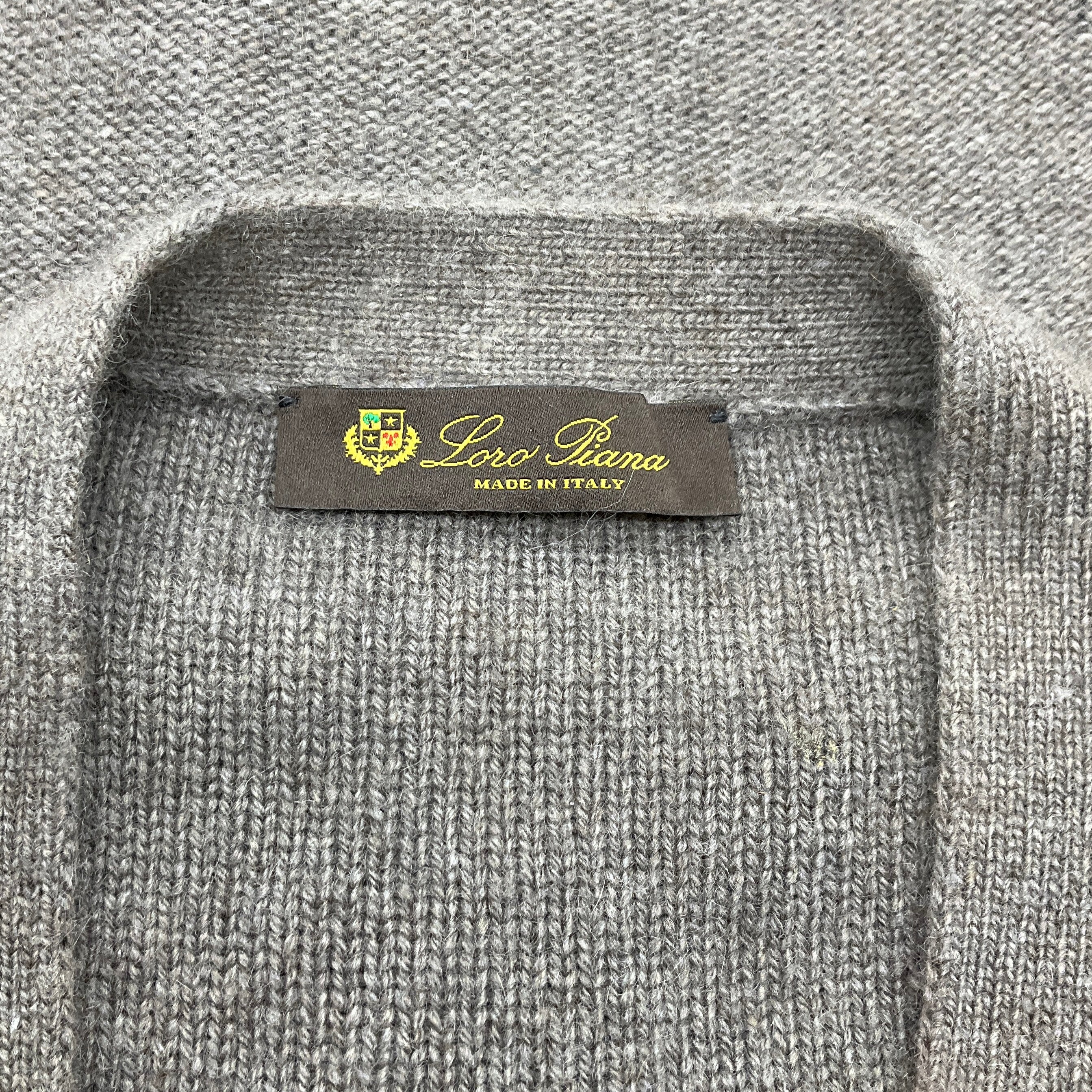 Loro Piana Taupe Cashmere Cardigan Sweater - Image 4
