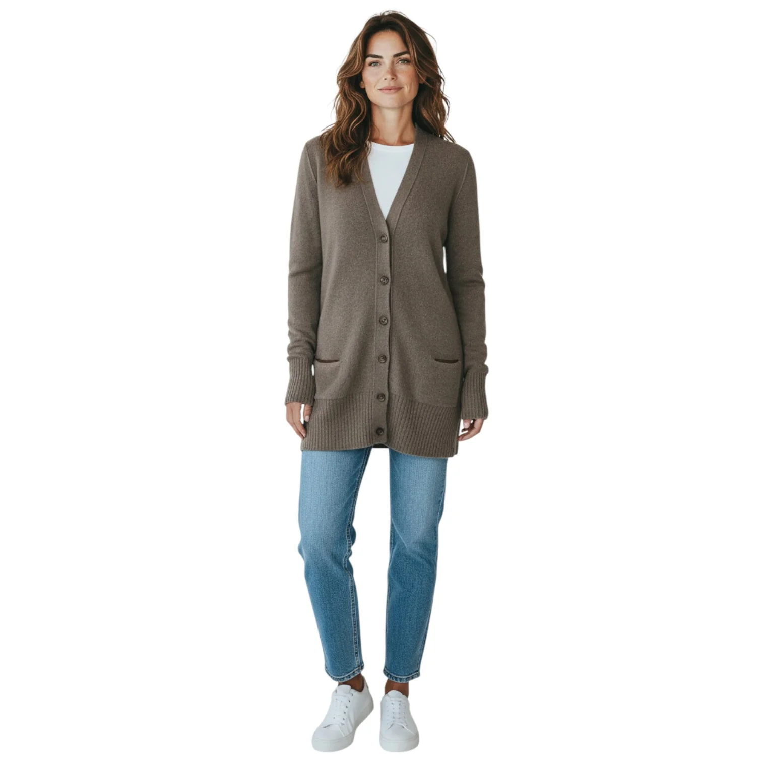 Loro Piana Taupe Cashmere Cardigan Sweater - Image 6
