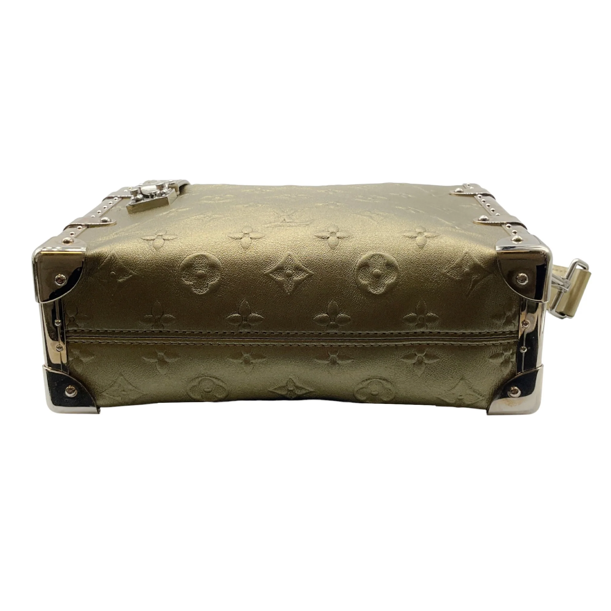 Louis Vuitton Light Gold Metallic Calfskin Side Trunk Handbag - Image 5
