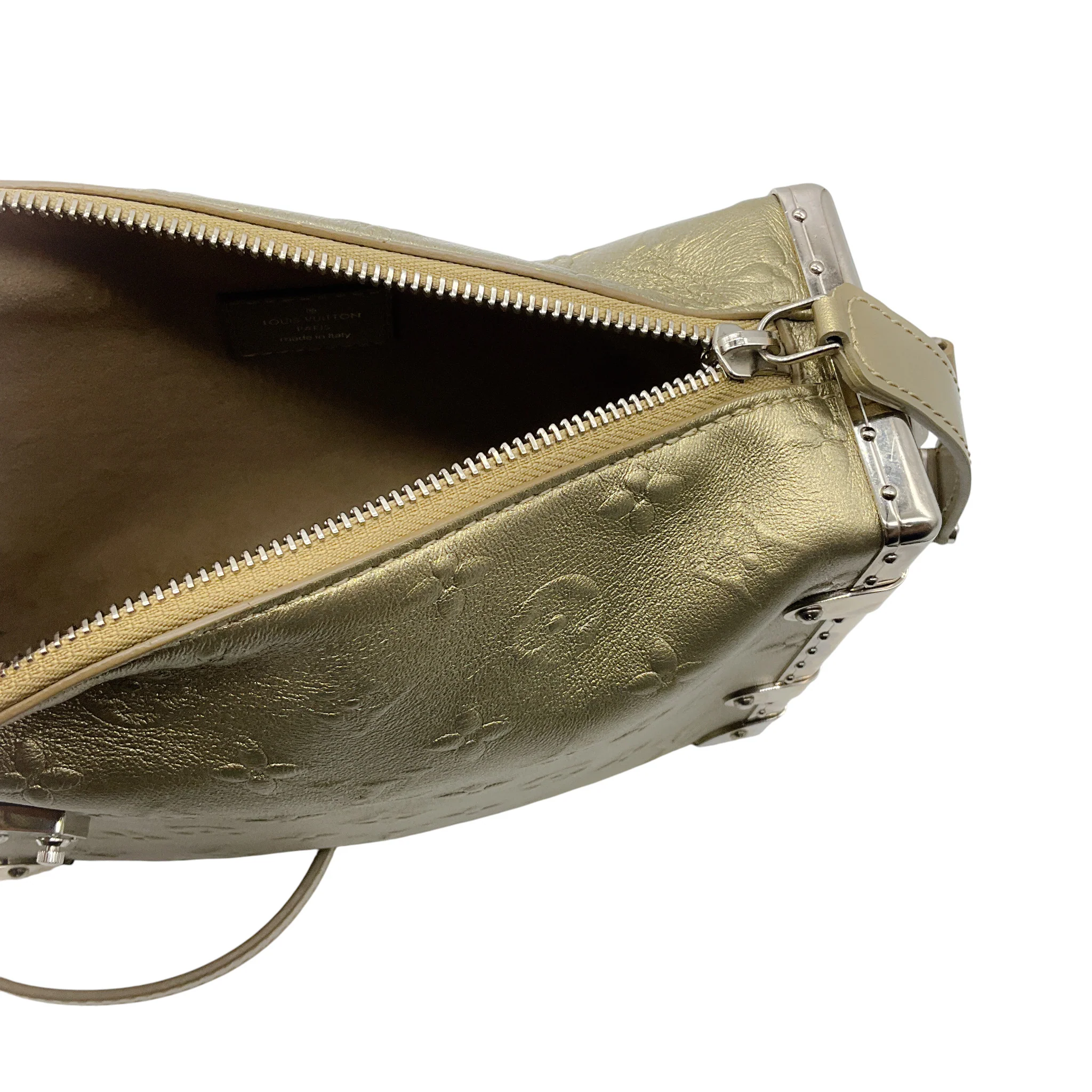 Louis Vuitton Light Gold Metallic Calfskin Side Trunk Handbag - Image 7