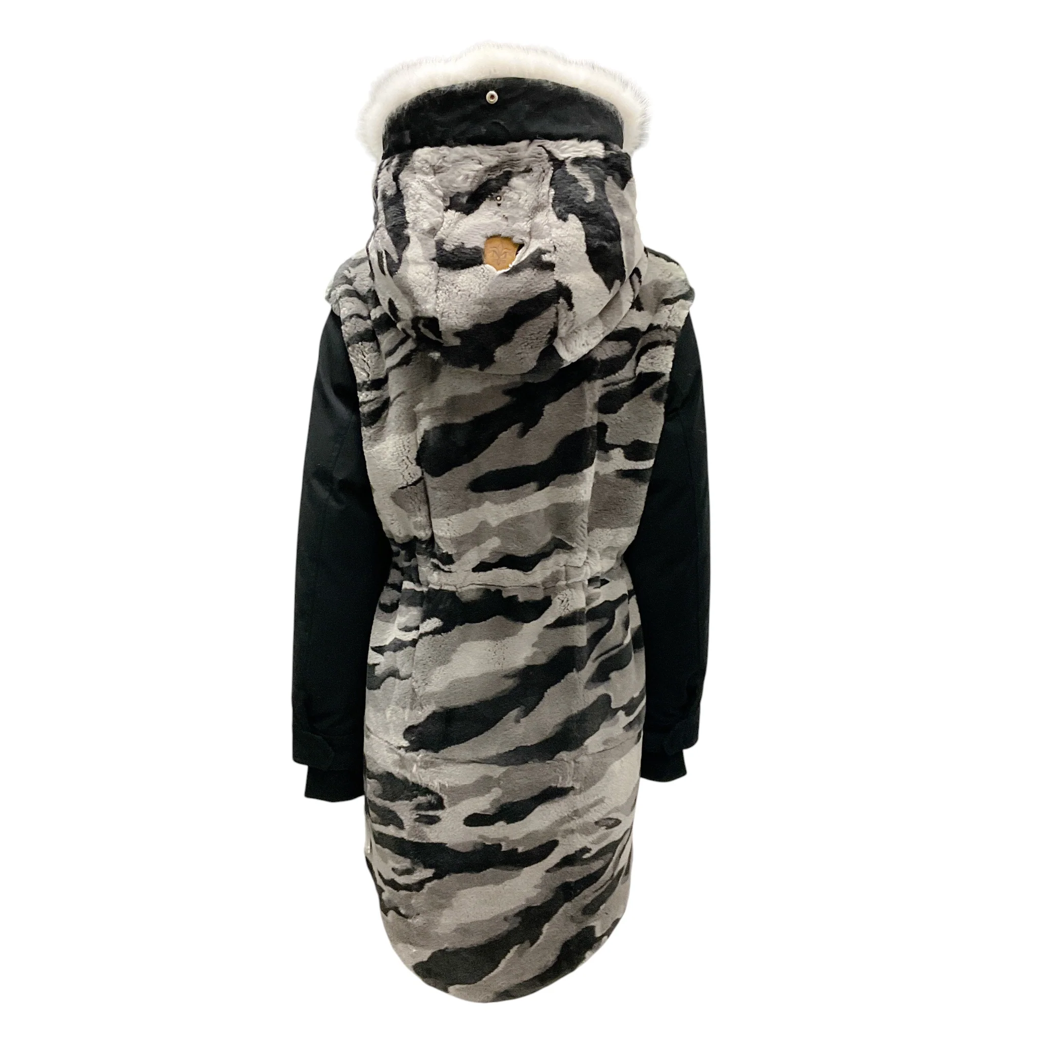 Mackage Grey Suri Camo Rabbit Fur Parka Coat - Image 3