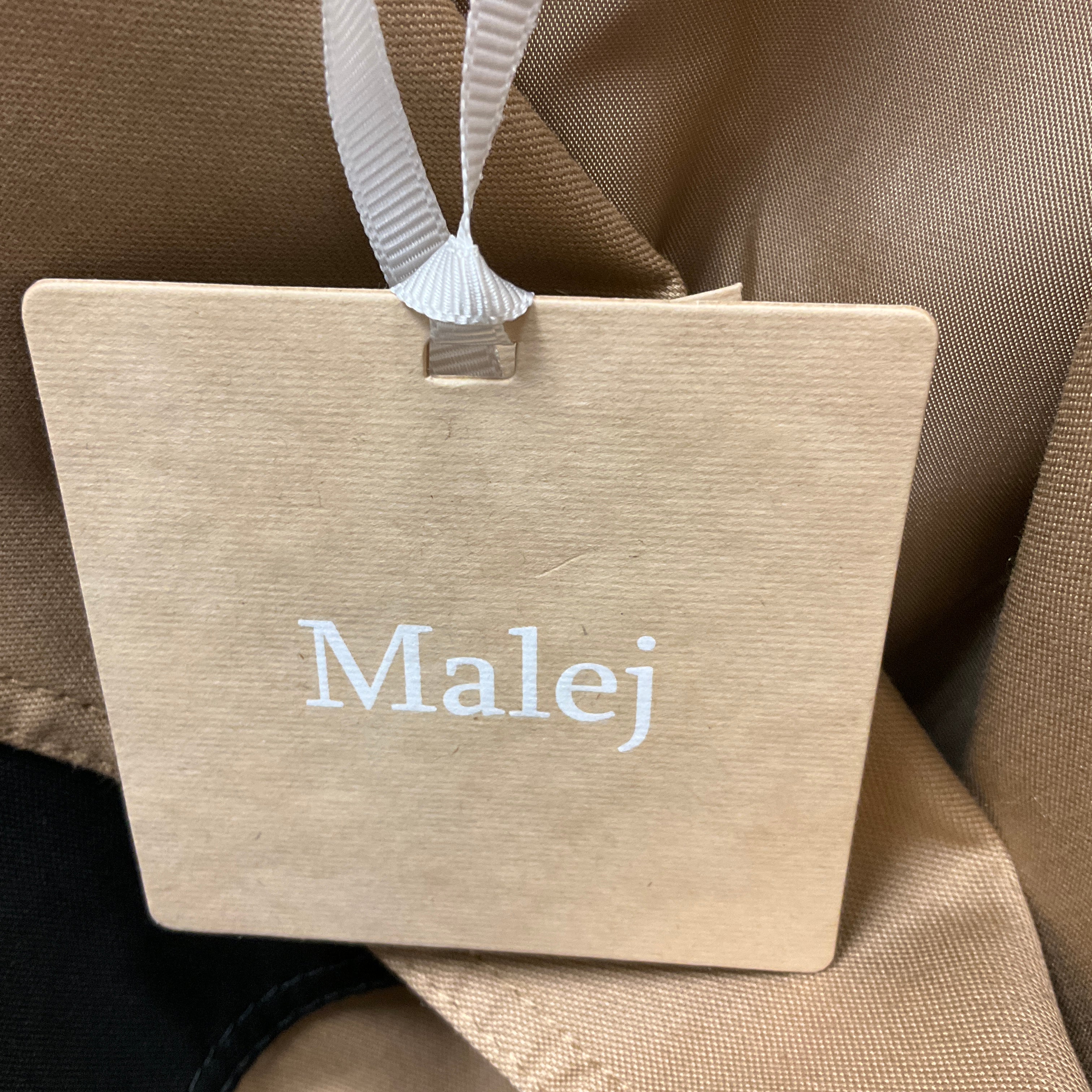 Malej Camel / Black Double Breasted Cotton Trench Coat - Image 5