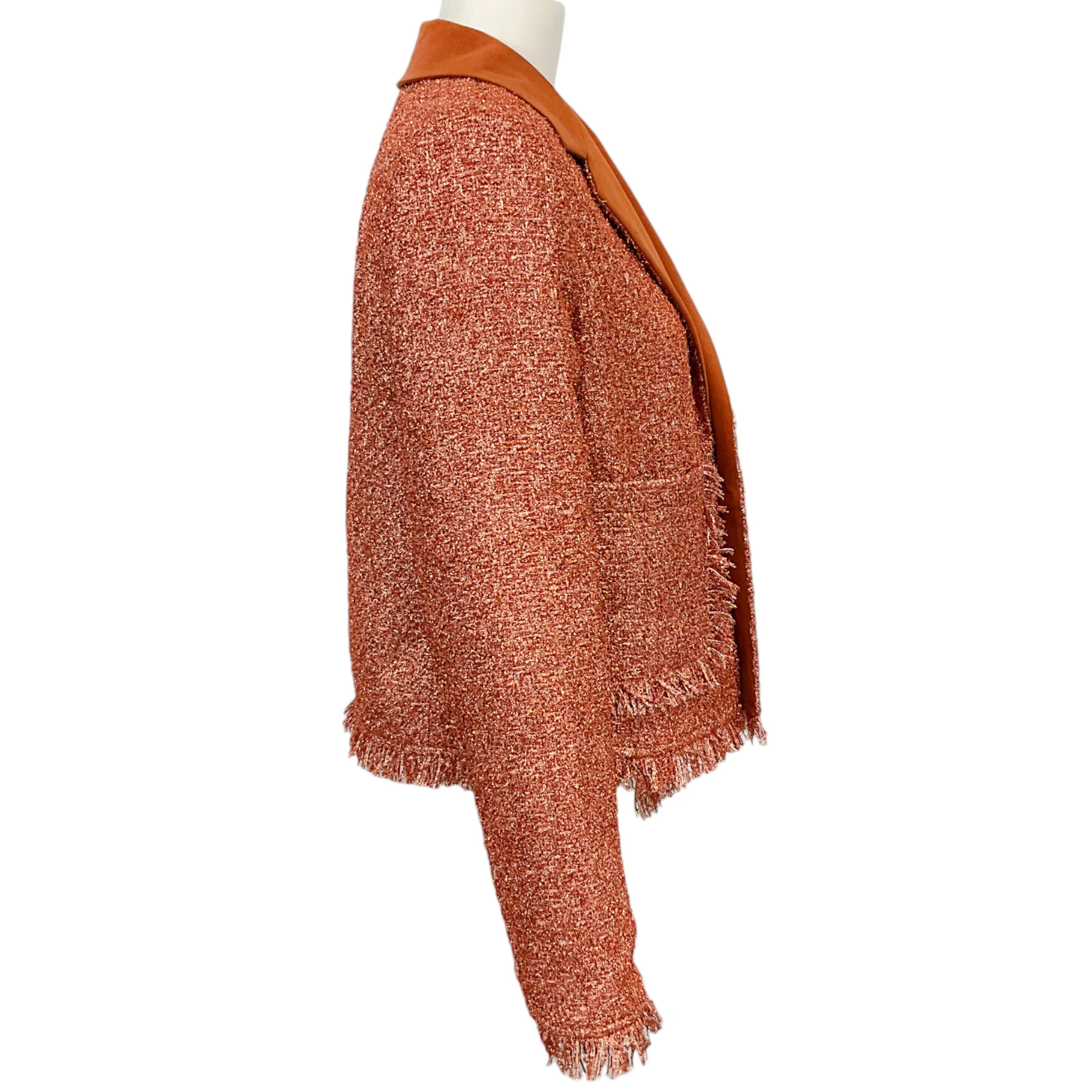 Malej Cinnamon Lurex Open Front Jacket - Image 2