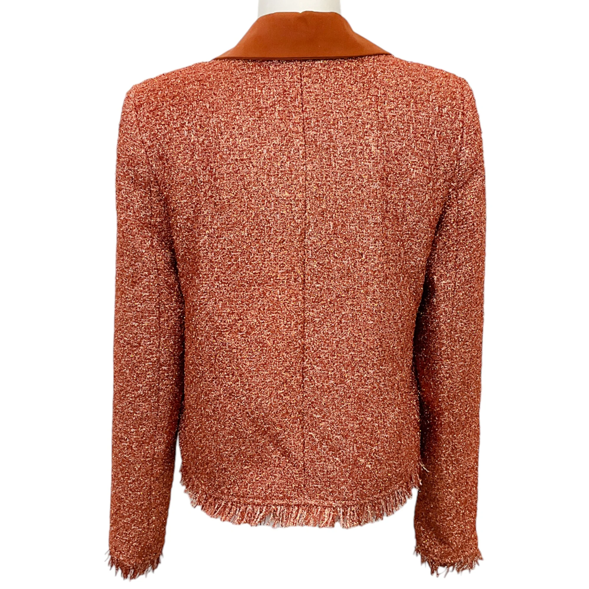 Malej Cinnamon Lurex Open Front Jacket - Image 3