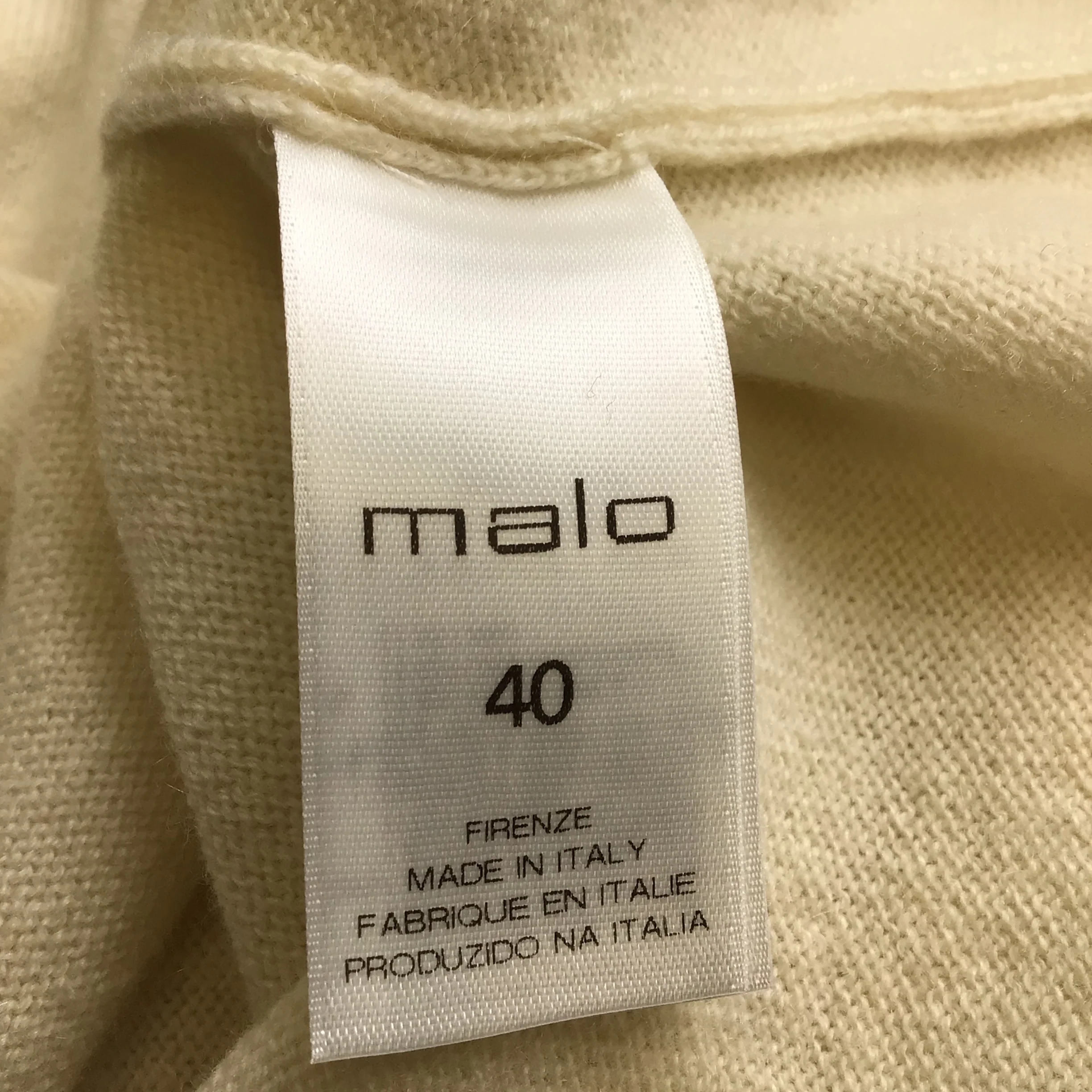Malo Ivory Hooded Long Sleeved Silk Lined Cashmere Knit Sweater - Image 5