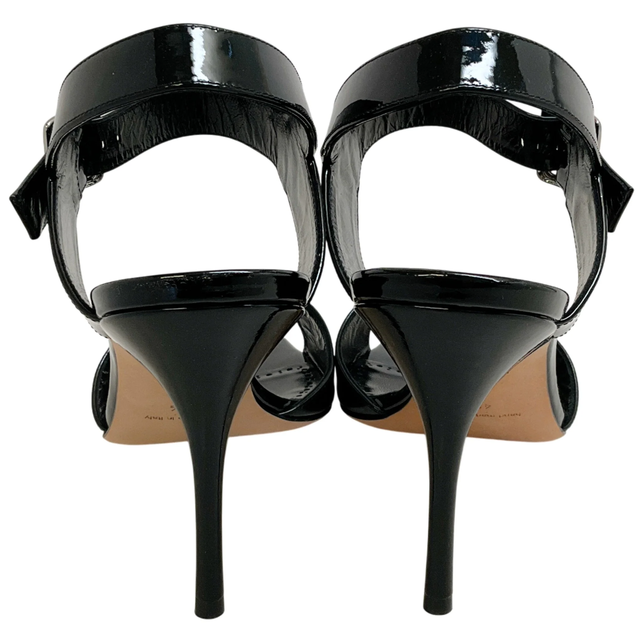Manolo Blahnik Black Patent Leather Fairu Sandals - Image 5