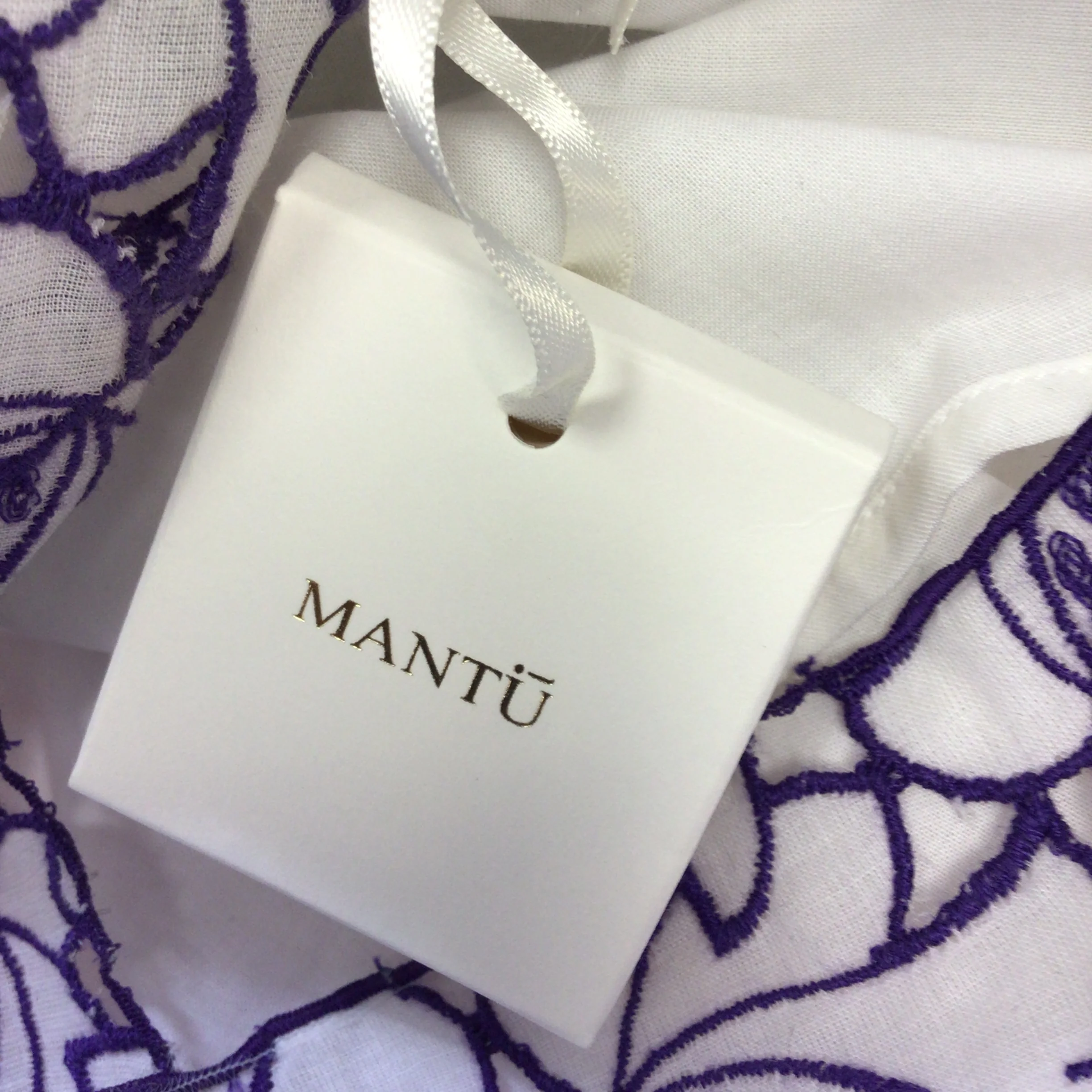 Mantu White Multi Floral Embroidered Tie-Neck Lace Maxi Dress - Image 5