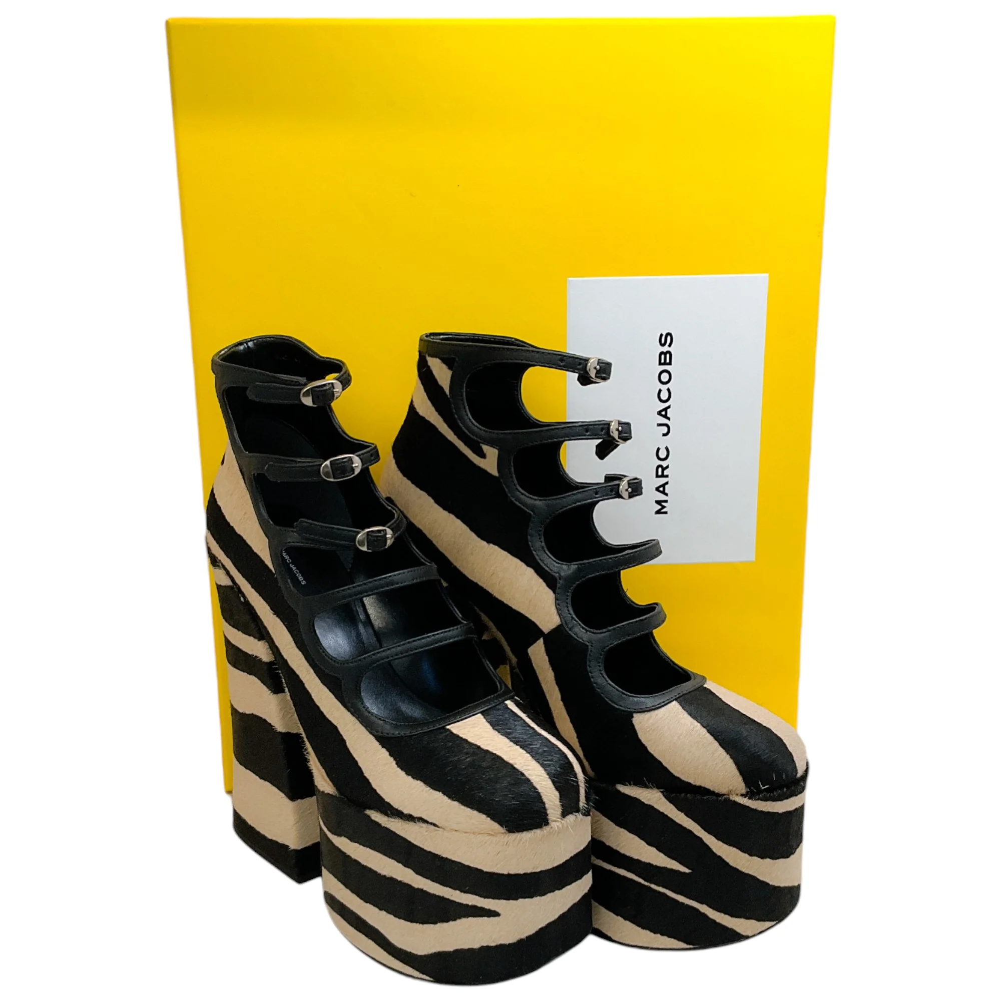 Marc Jacobs Black / White Zebra Pony Kiki Platform Pumps - Image 6