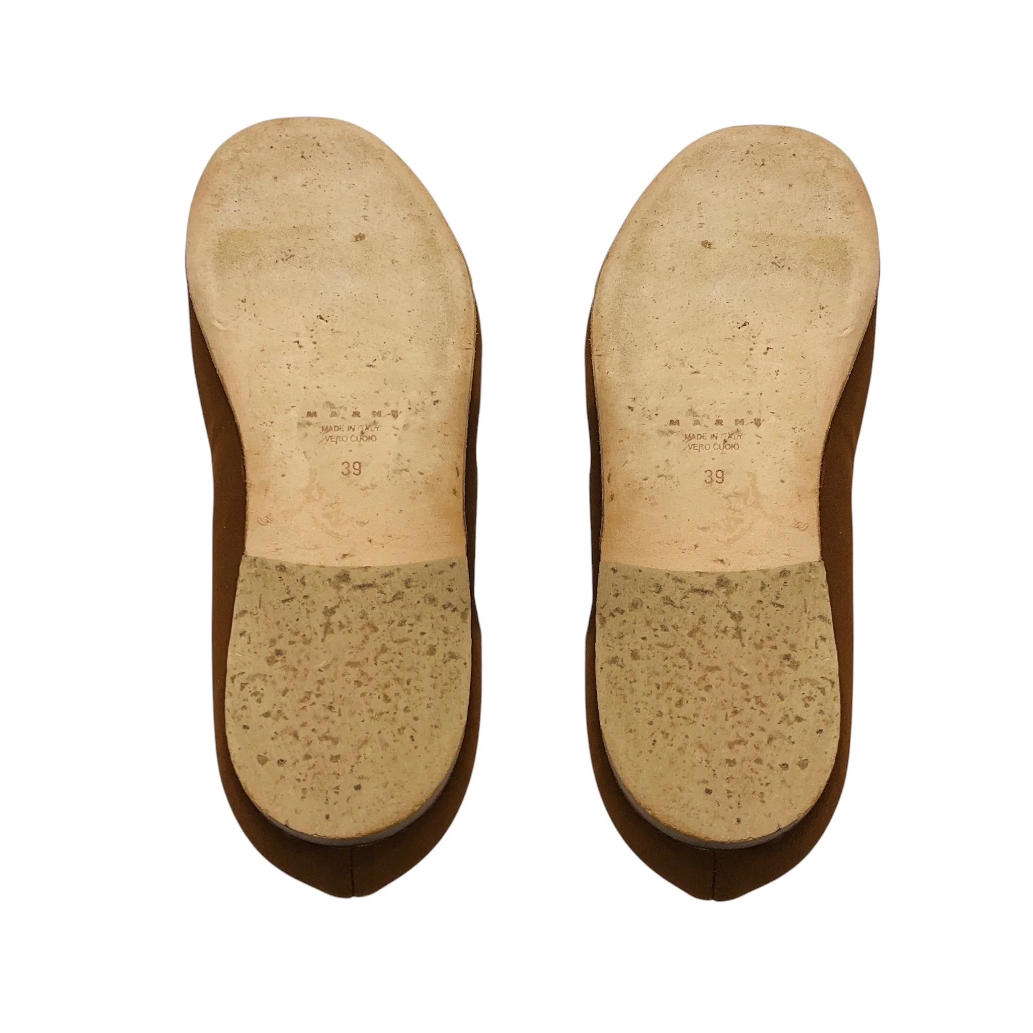 Marni Brown Round Toe Fabric Flats - Image 6