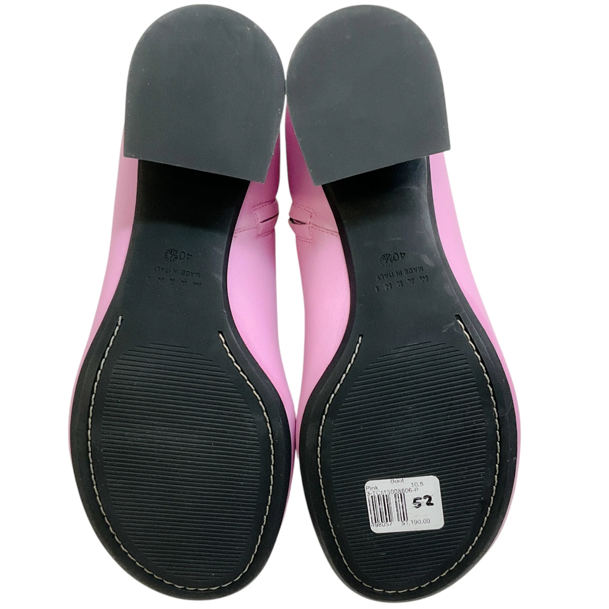 Marni Pink Leather Round Toe Ankle Boots - Image 9