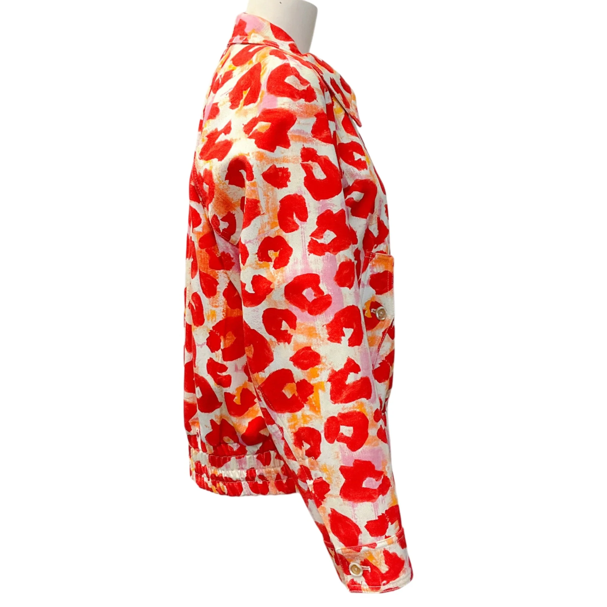 Marni Red Leopard Denim Zip Jacket - Image 2