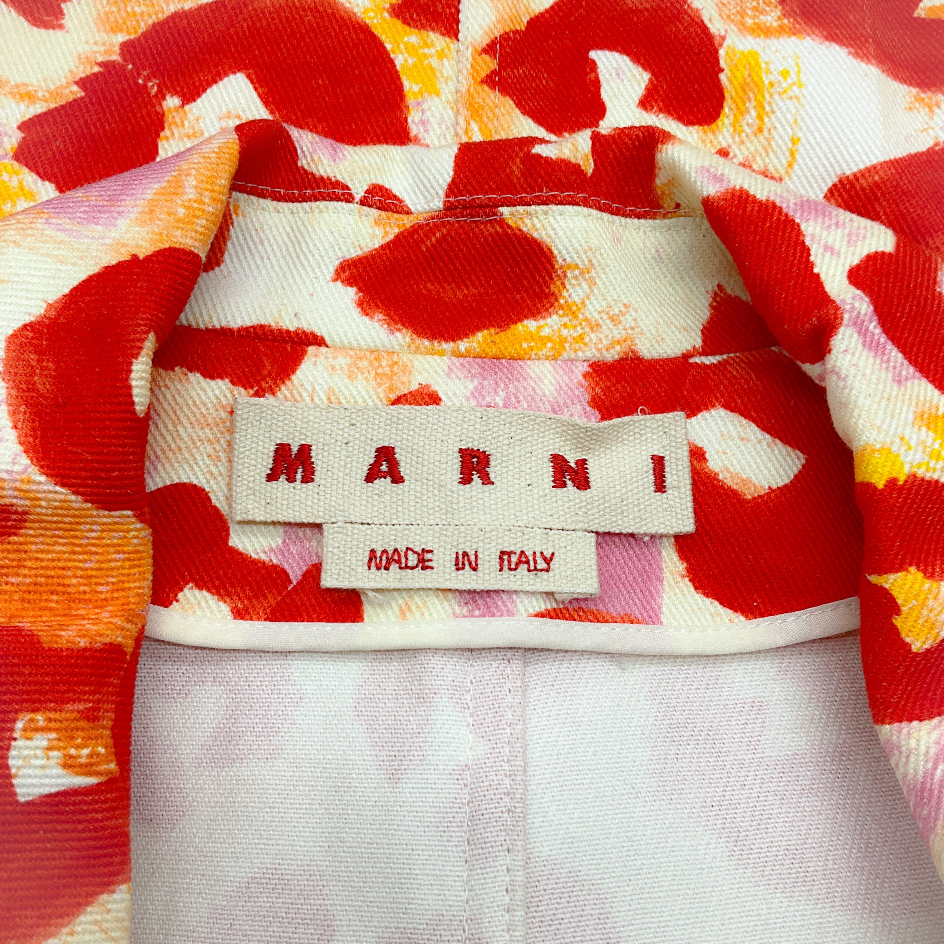 Marni Red Leopard Denim Zip Jacket - Image 4