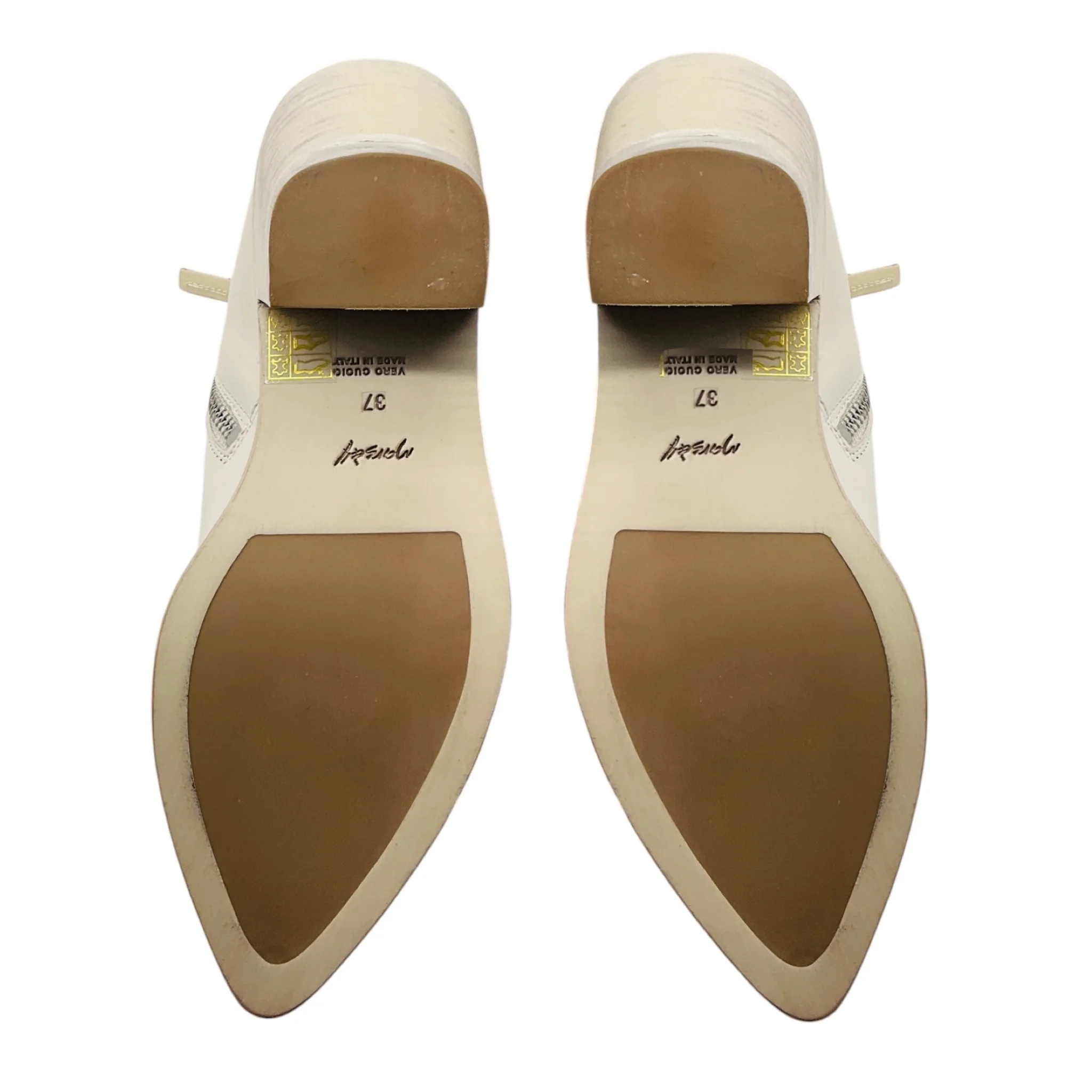 Marsell Ivory Pointed Toe Leather Ankle Boots - Image 6
