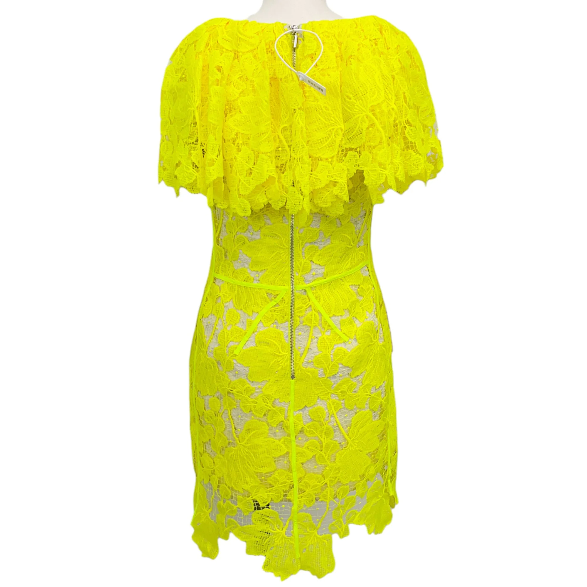 Maticevski Yellow Iridescent Lace Azalea Dress - Image 3